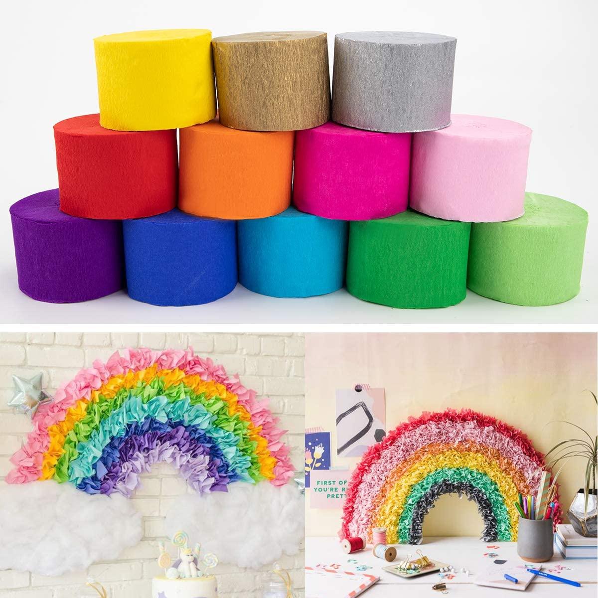 Coceca 12 Rolls 984ft Crepe Paper Streamers in 12 Colors for
