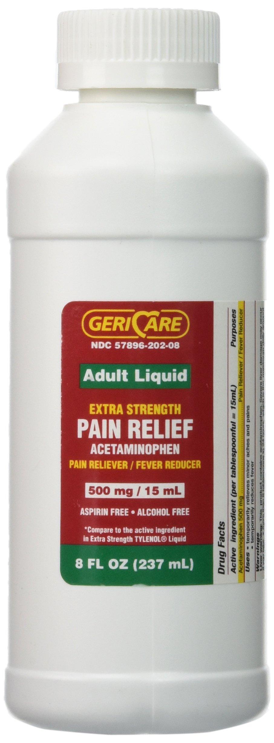 8 Oz Acetaminophen OTC for Extra Strength Liquid Tylenol 500mg 15ml