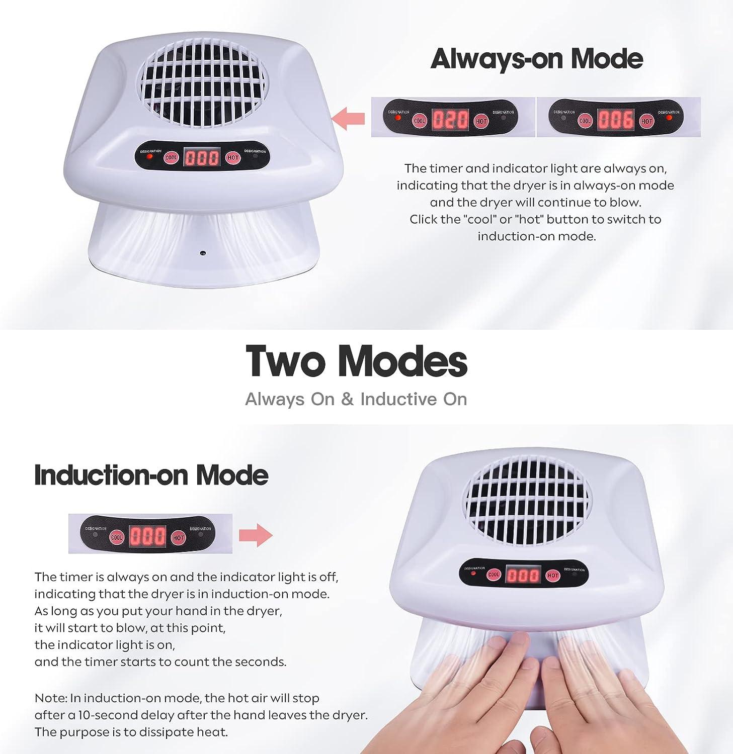 Air Nail Dryer with Automatic Sensor, 300W Timing Air Nail Fan Blow