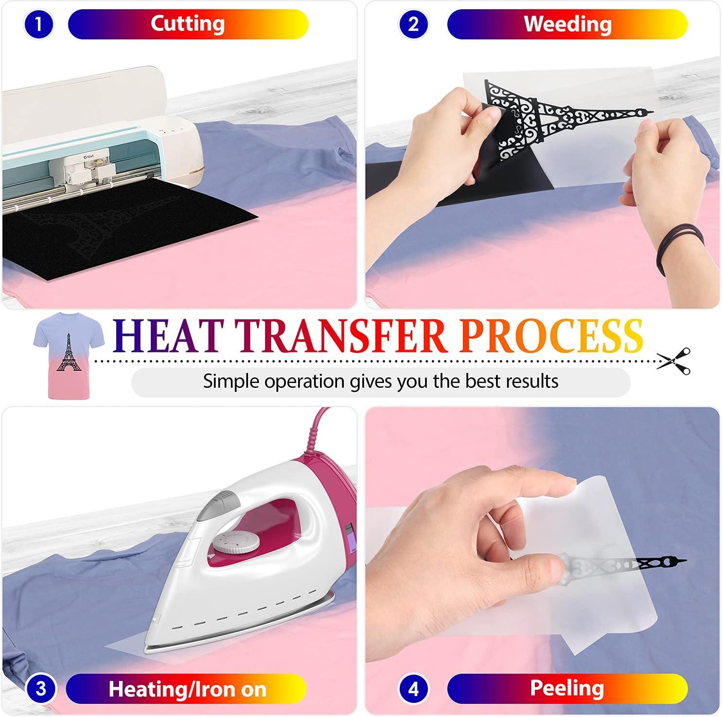 TransWonder Black Heat Transfer Vinyl 12x10 Iron on HTV Vinyl