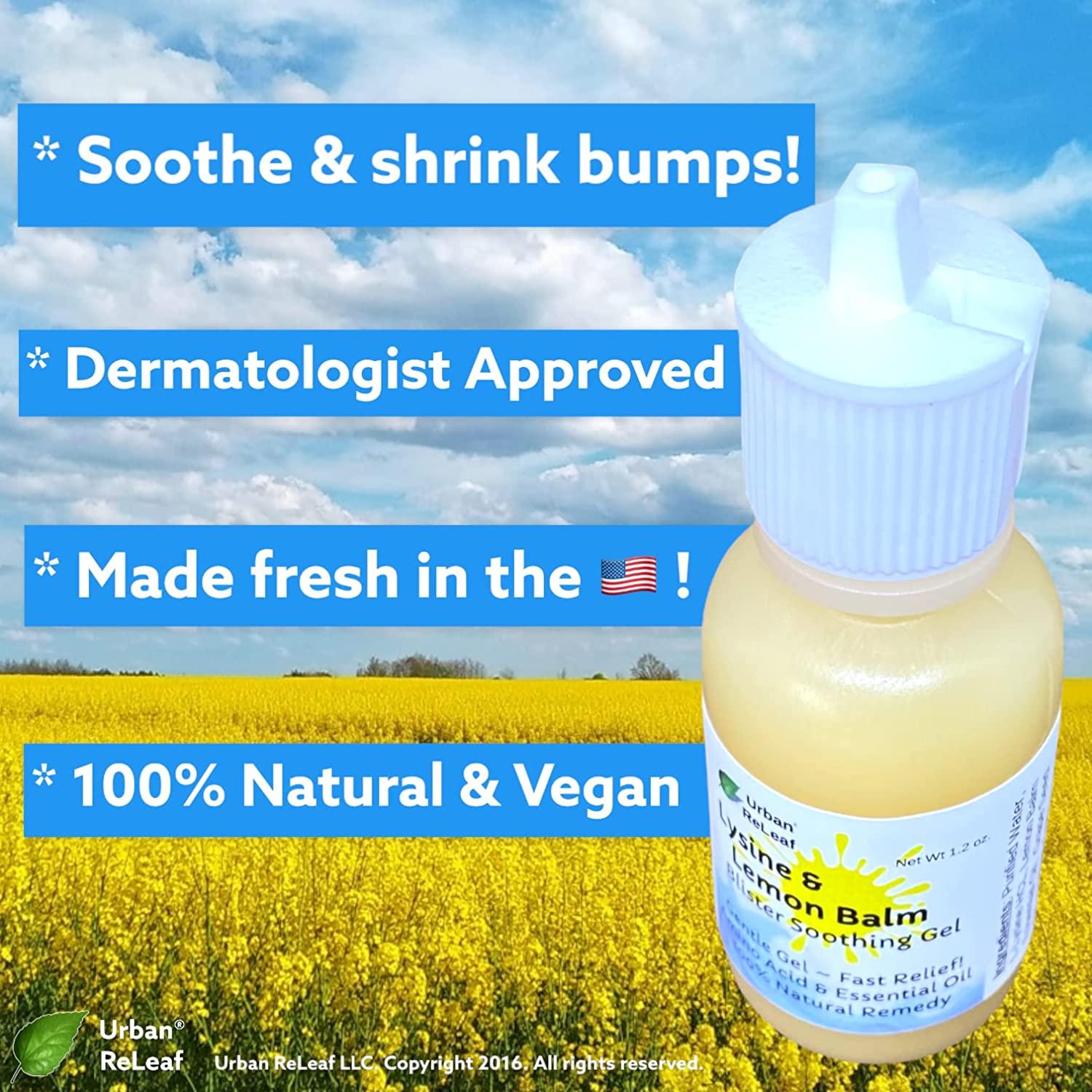 Urban ReLeaf Lysine Lemon Balm Blister Soothing Gel for Rashes Red