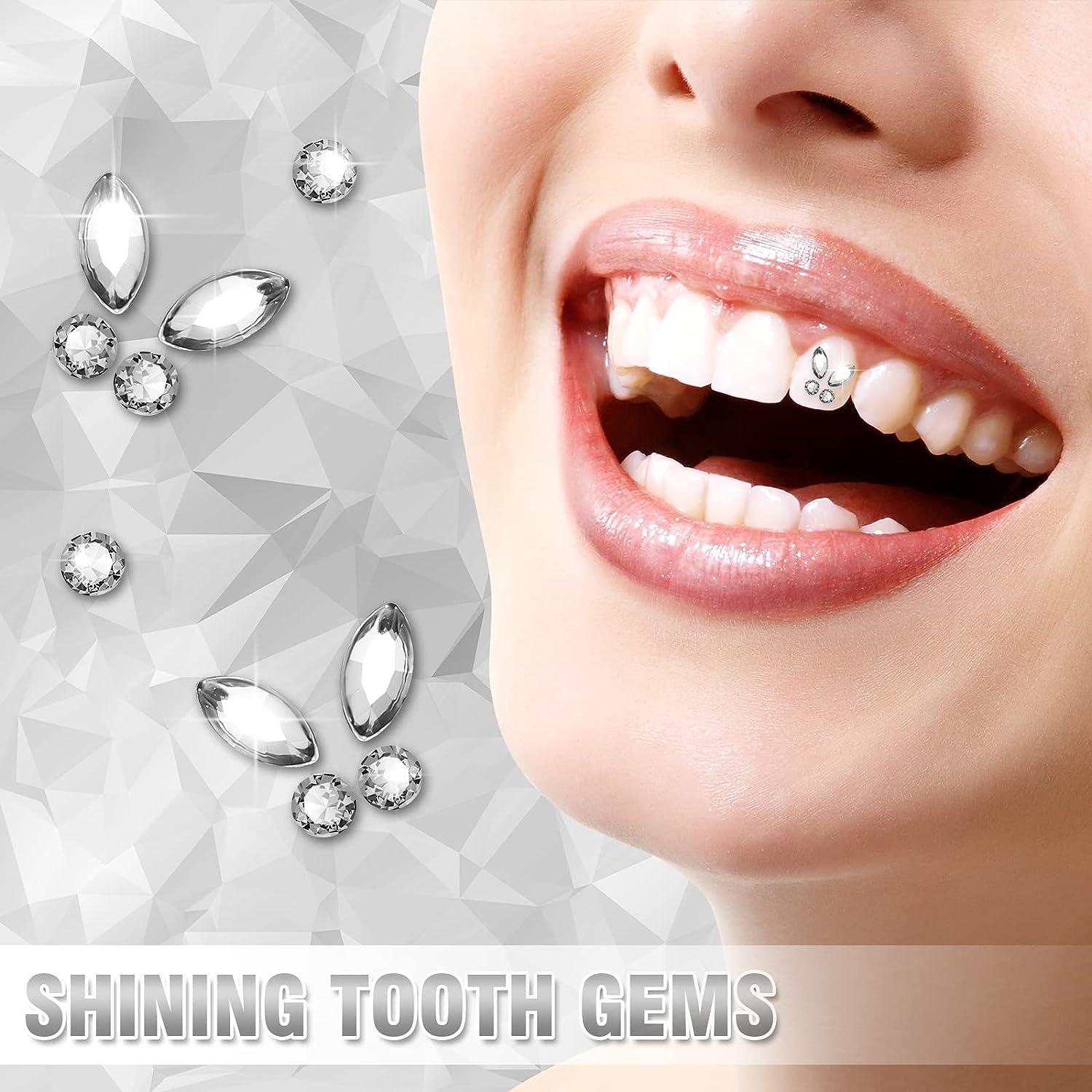 25 Pieces Tooth Gem Kit Tooth Jewelry Kit Fashionable Removable Tooth  Ornaments Artificial Crystal Tooth Ornaments