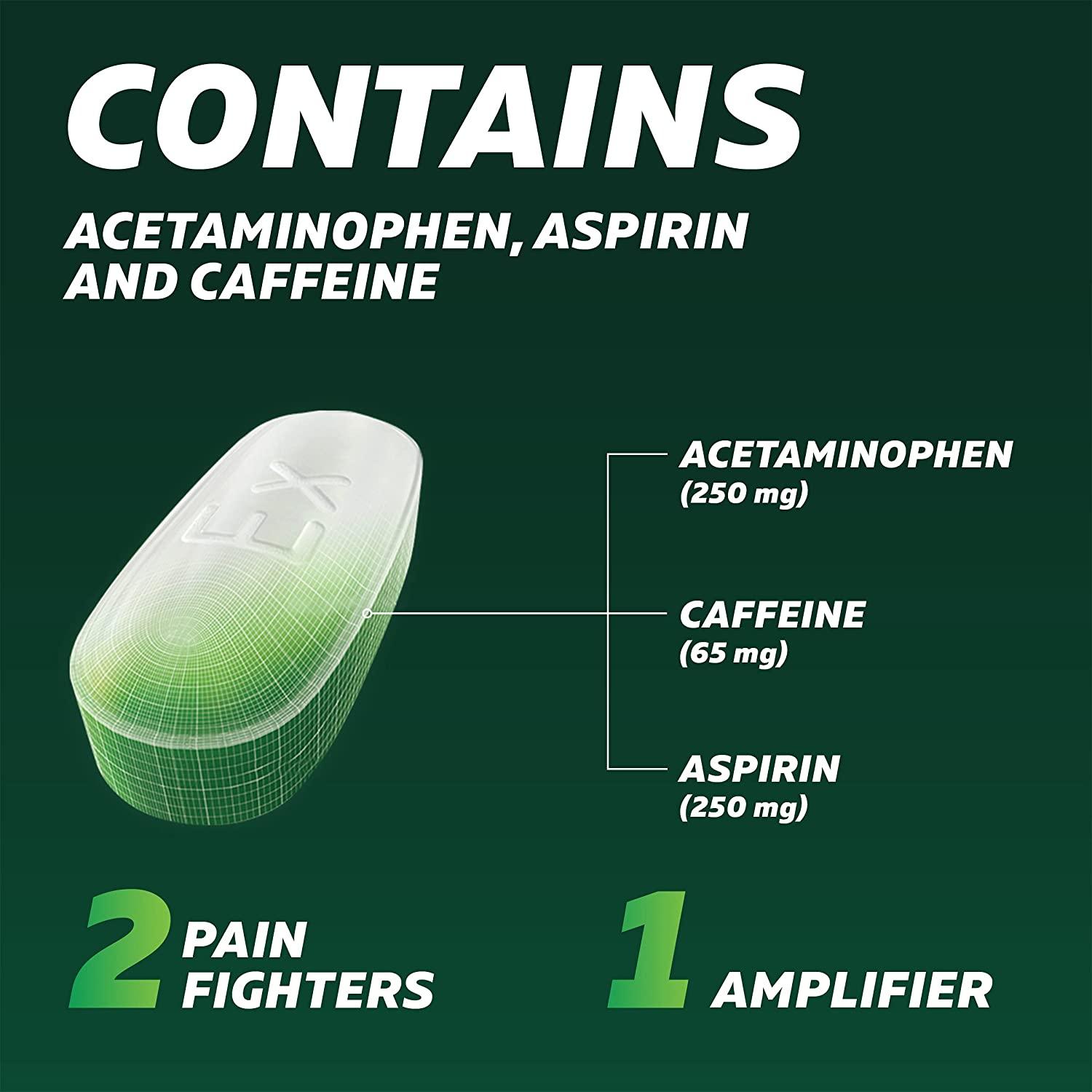  Excedrin Extra Strength Pain Relief Caplets For Headache  Relief, Temporarily Relieves Minor Aches And Pains Due To Headache - 200  Count : Health & Household