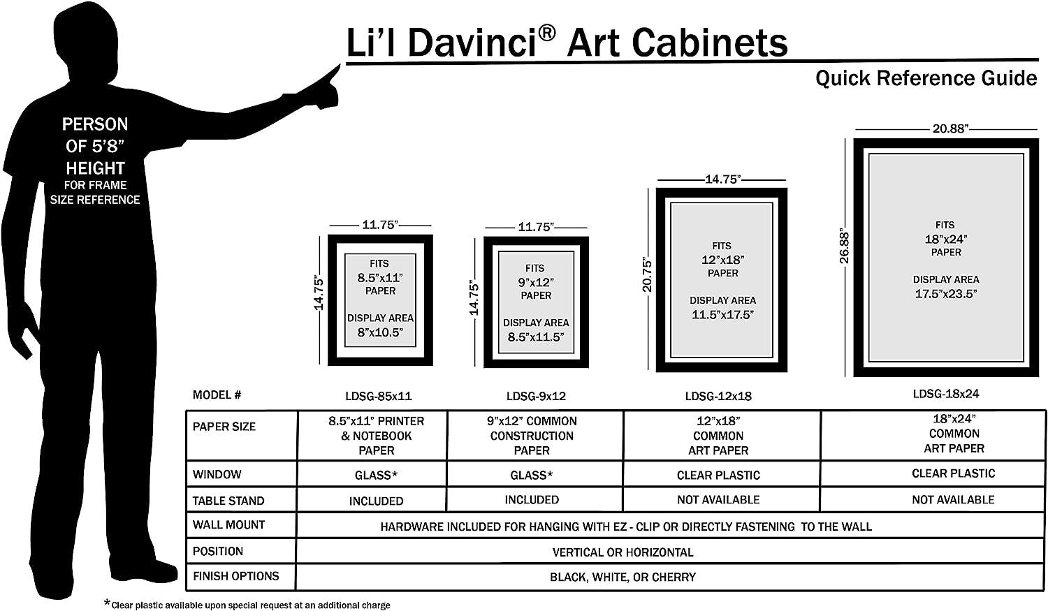 Li'l DAVINCI Art Frames frontopening, EZ Store wooden frames that