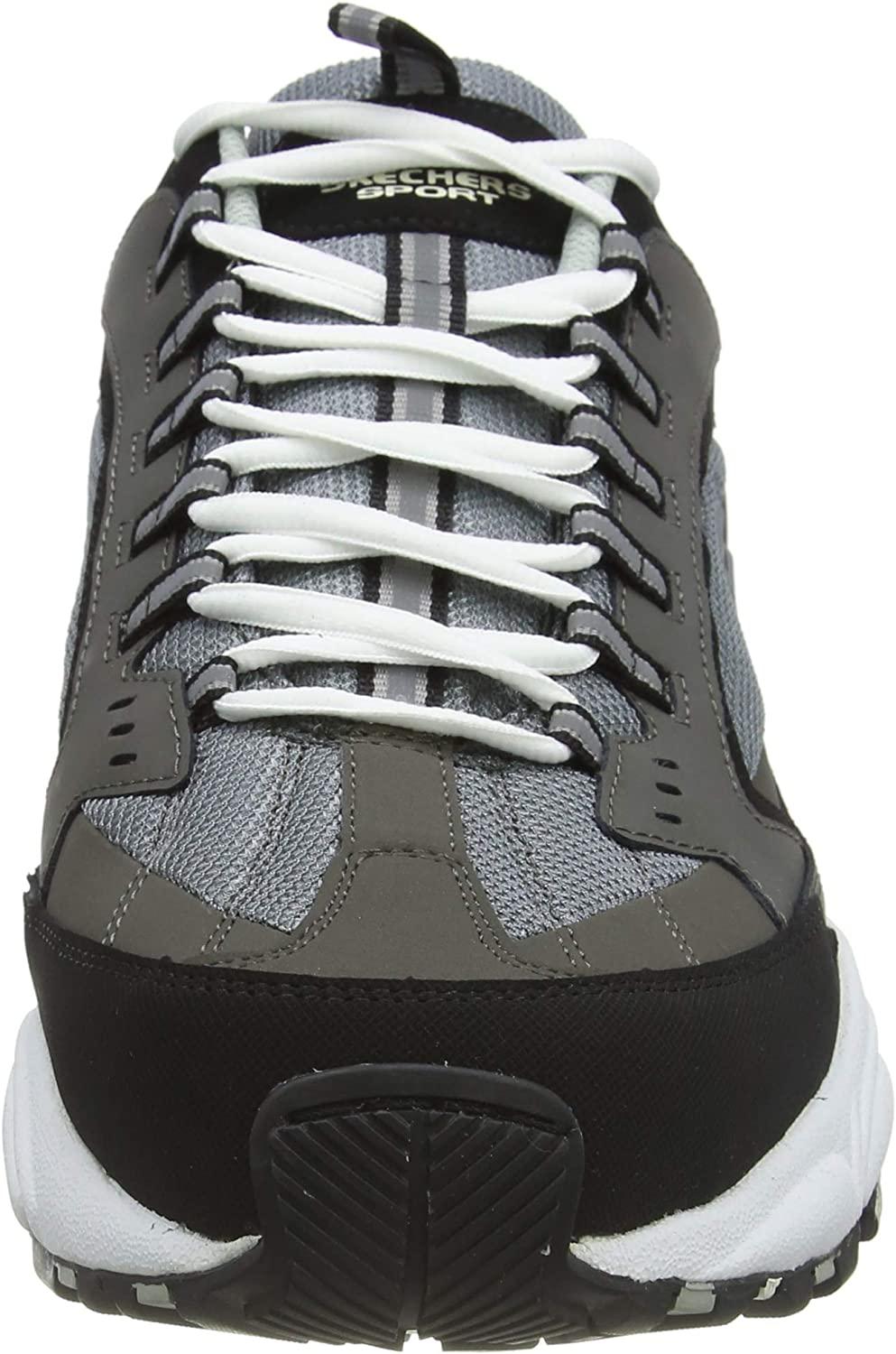 Skechers Sport Men's Stamina Nuovo Cutback Lace-Up Sneaker 10.5 Wide  Charcoal Cutback