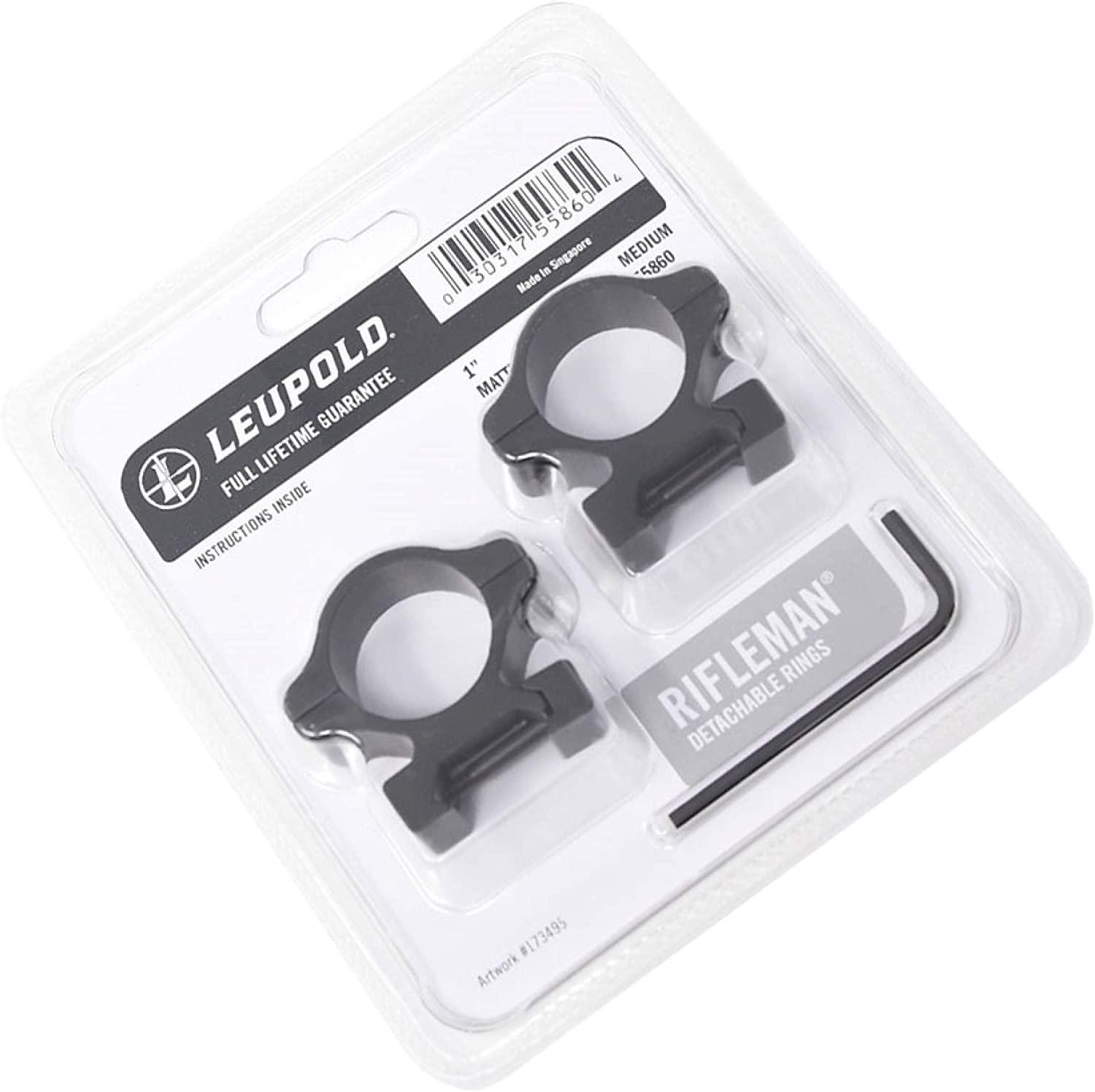 Leupold Rifleman Scope Rings 1" Detachable Medium Rings Matte