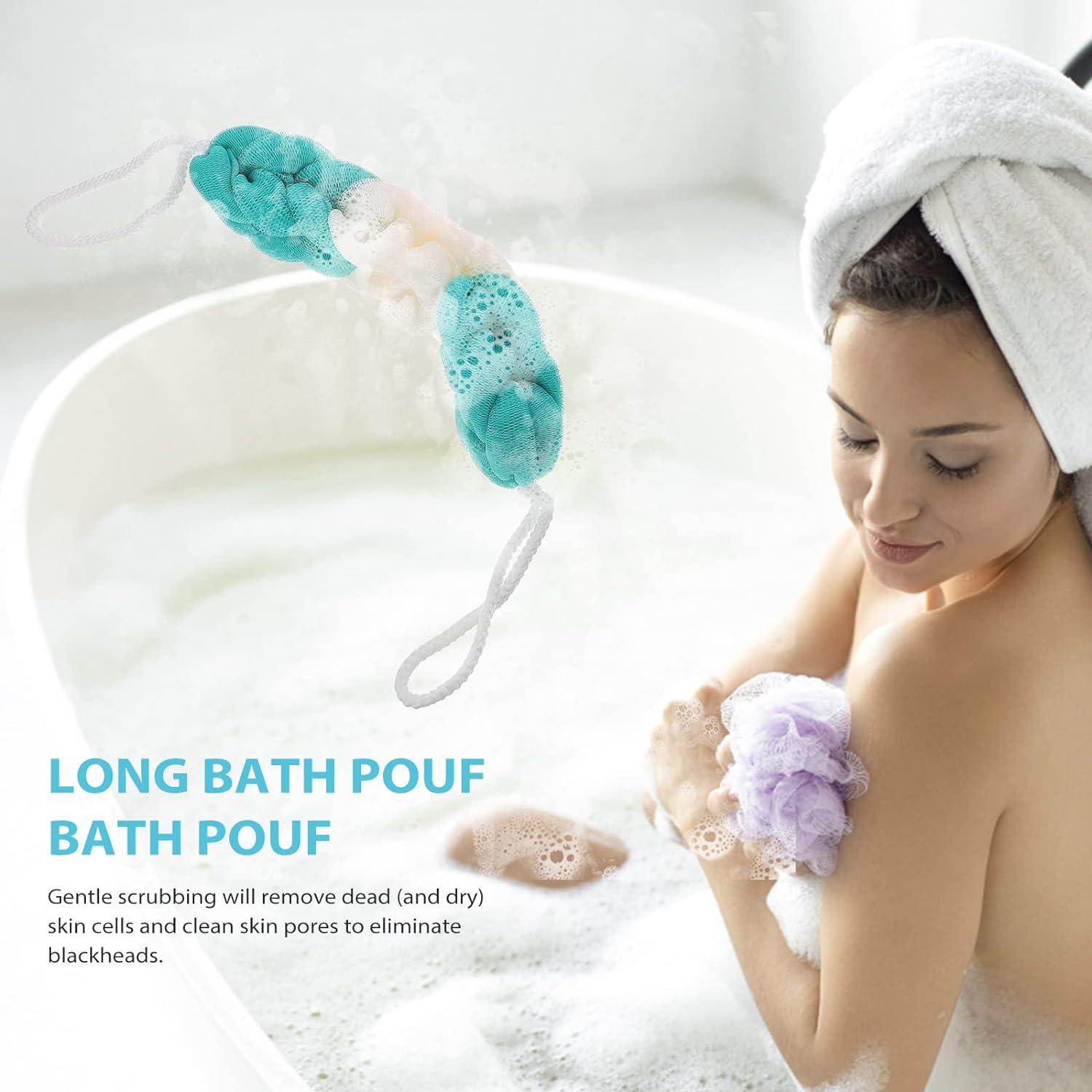 4 Pack Bath Sponge, Bath Shower Loofahs Mesh Pouf Sponge - View #6