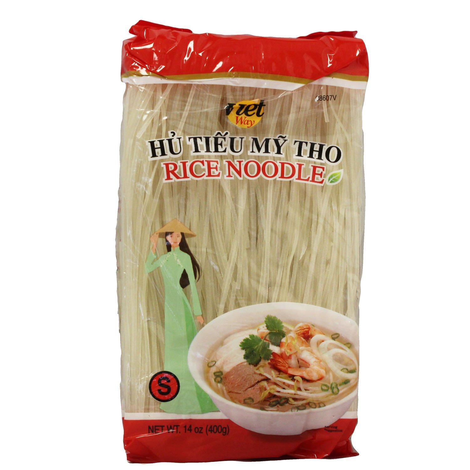 Viet Way Rice Noodle Sticks for Pho, 14oz (3 Packs) (S) 14 Ounce (Pack