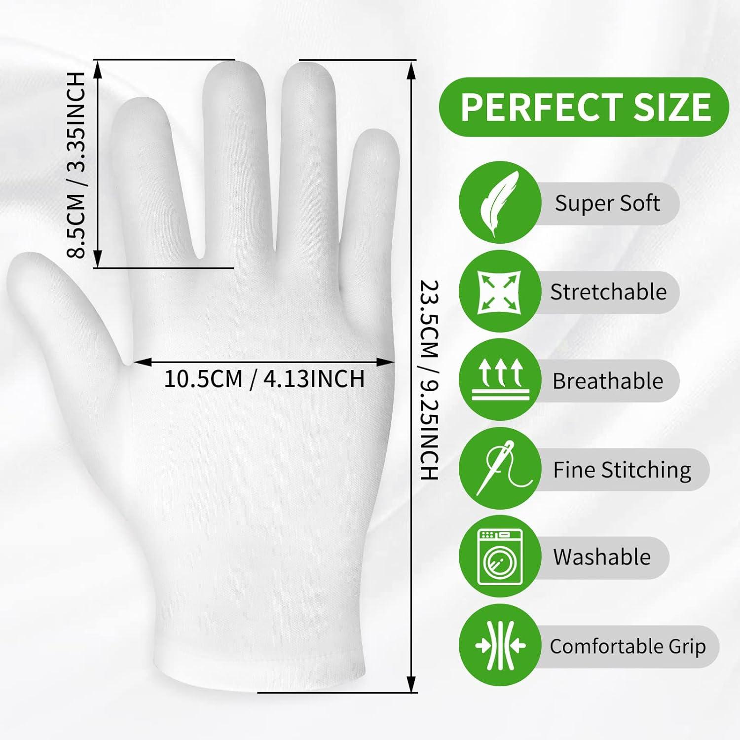 Sibba Pairs Touch Screen Moisturizing Gloves White Cotton