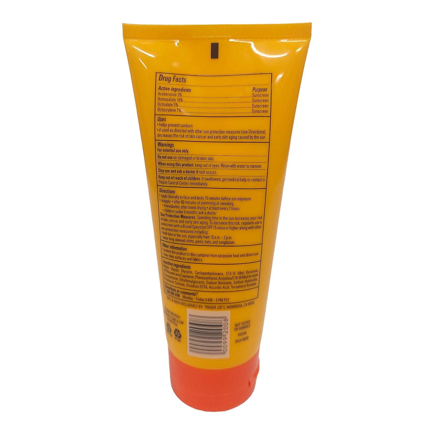 Trader Joe's Face and Body Sunscreen Lotion Broad Spectrum SPF 30 6 fl