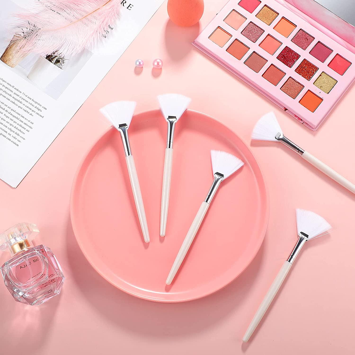 14 Pieces Fan Brushes Facial Applicator Brush Soft Fan Brushes Acid Applicator Brush Cosmetic