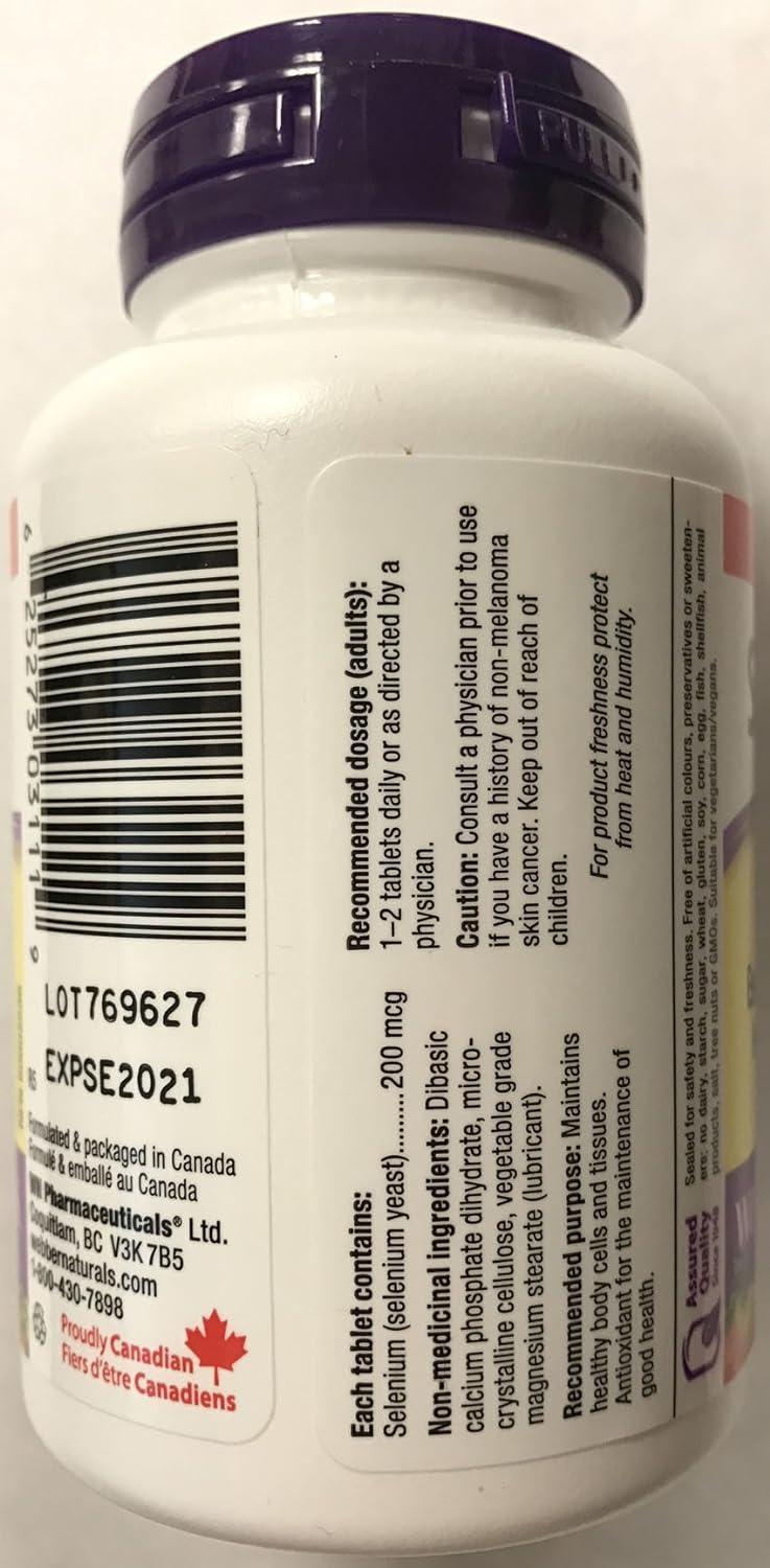 Webber Naturals Selenium 200mcg 90 Tablets - Pack of 5 Bottles | Buy Now  with Express International Delivery | GoSupps.com
