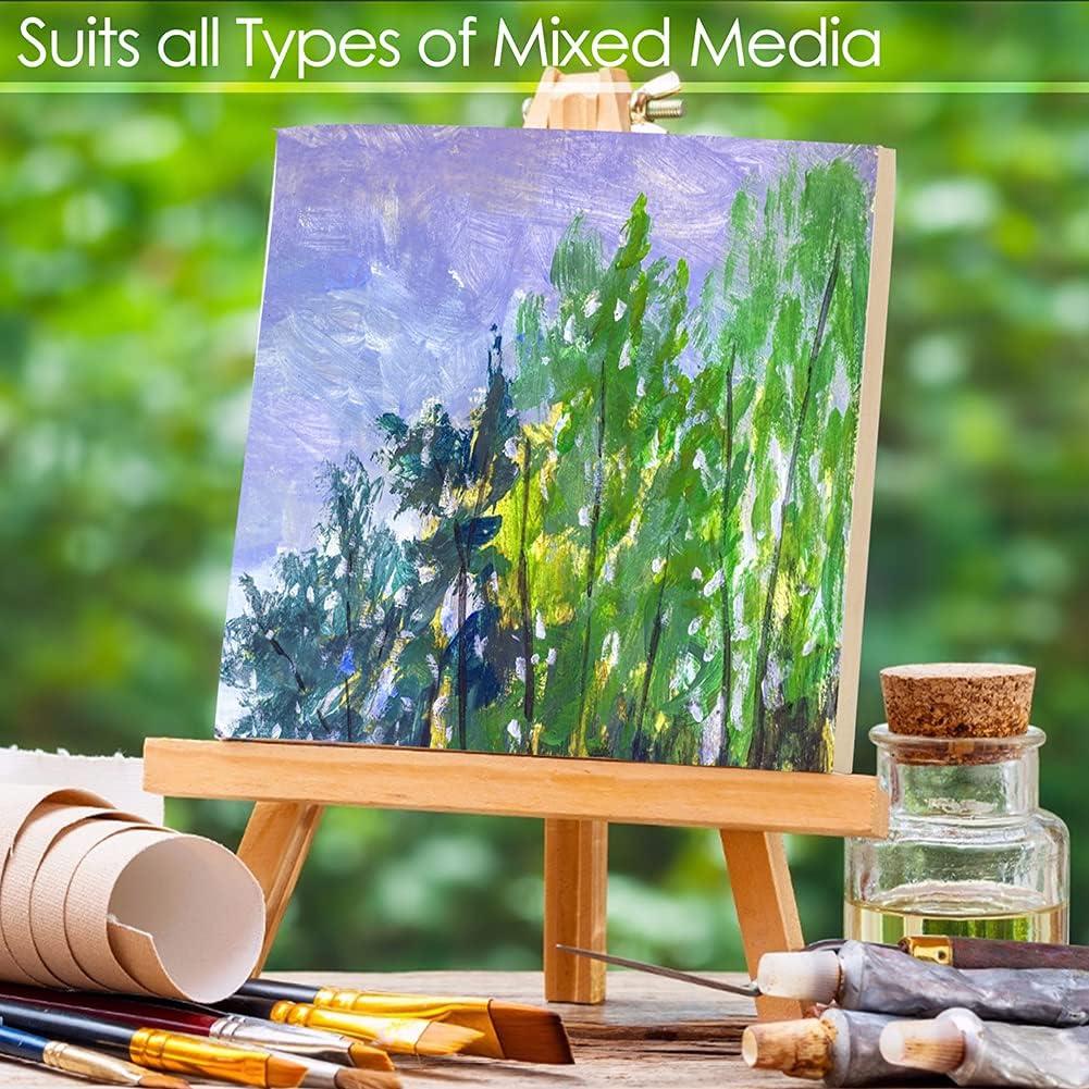 24 PCS Wood Panels For Painting 6x6 Inch Wood Canvas Boards