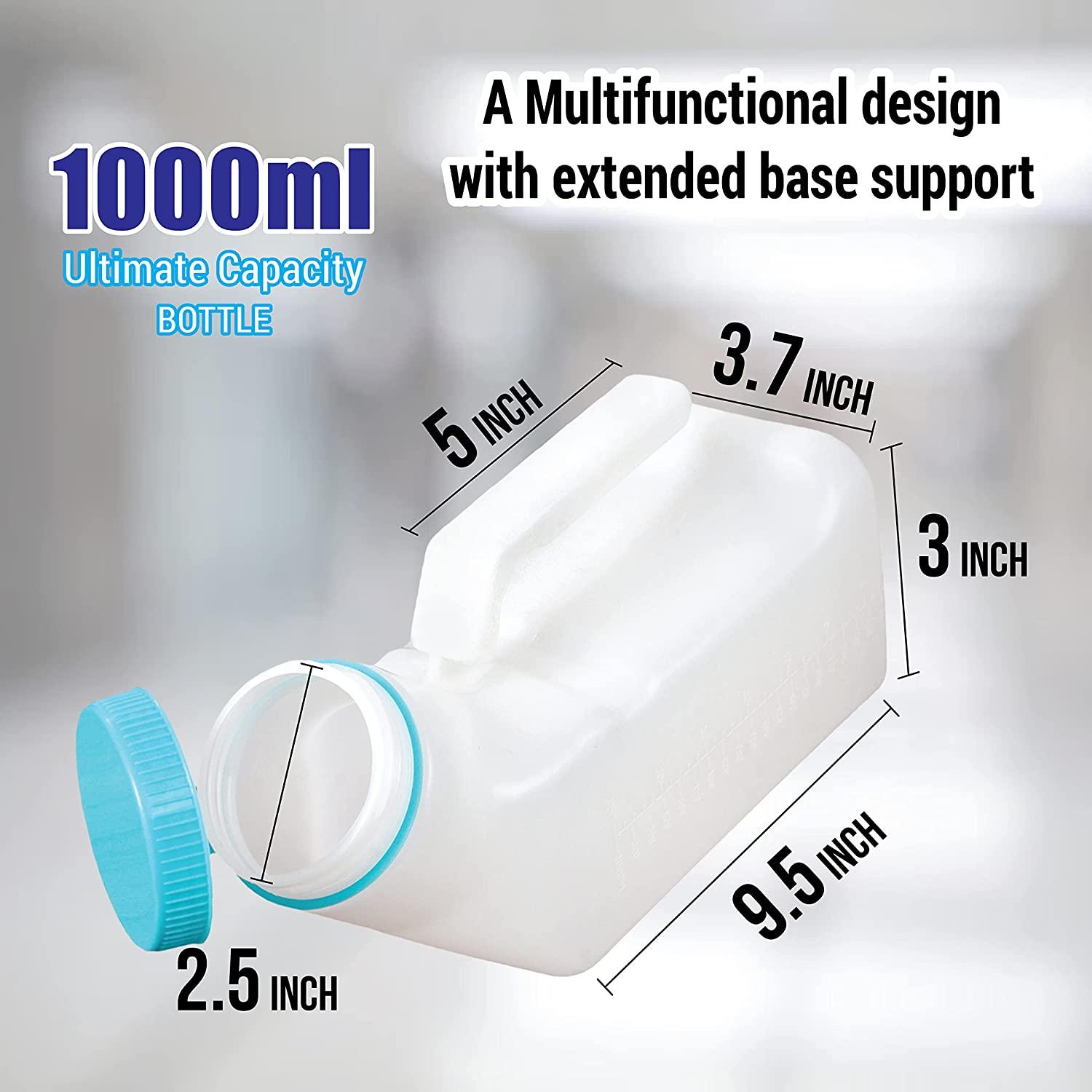 Portable 1000ml Urinal Jar for Men & Elderly Spill Proof Plastic