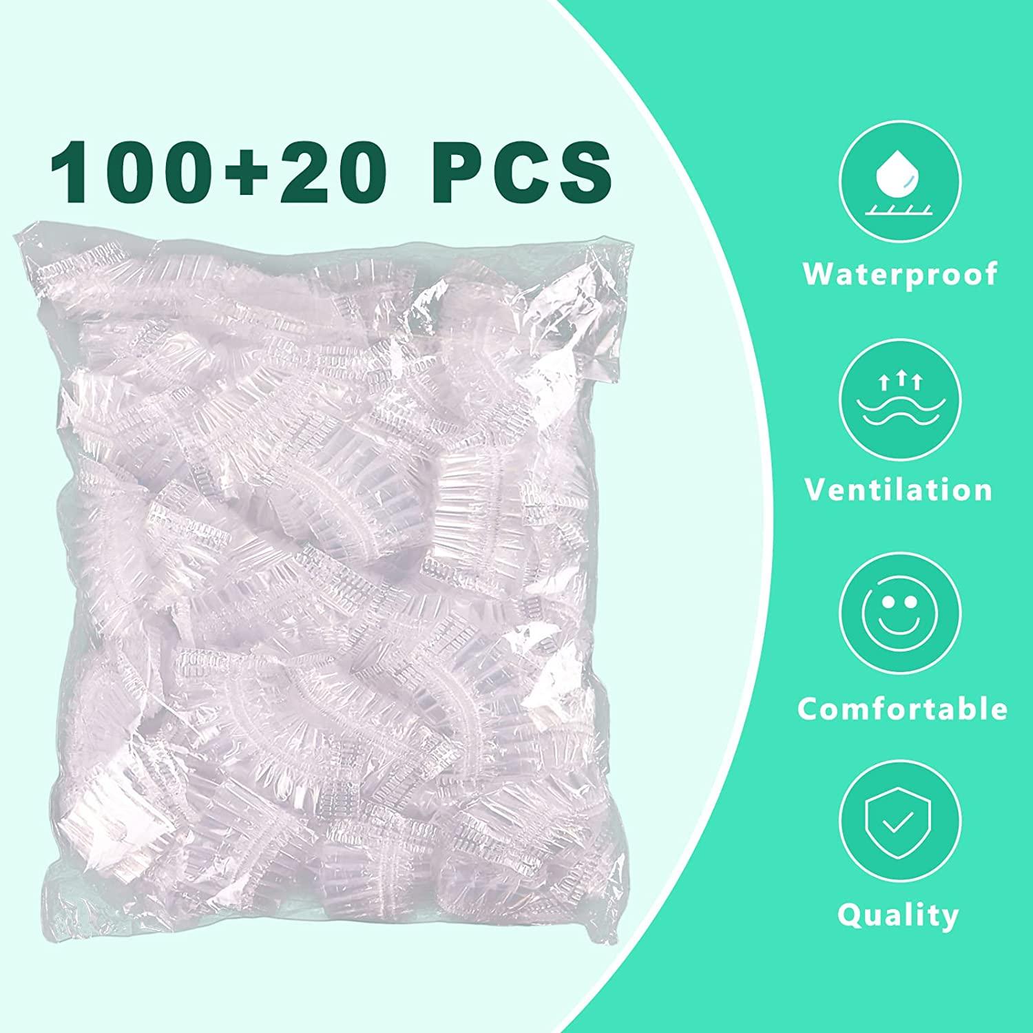 Keeygo 120 Pack Disposable Ear Covers For Shower, Waterproof Plastic