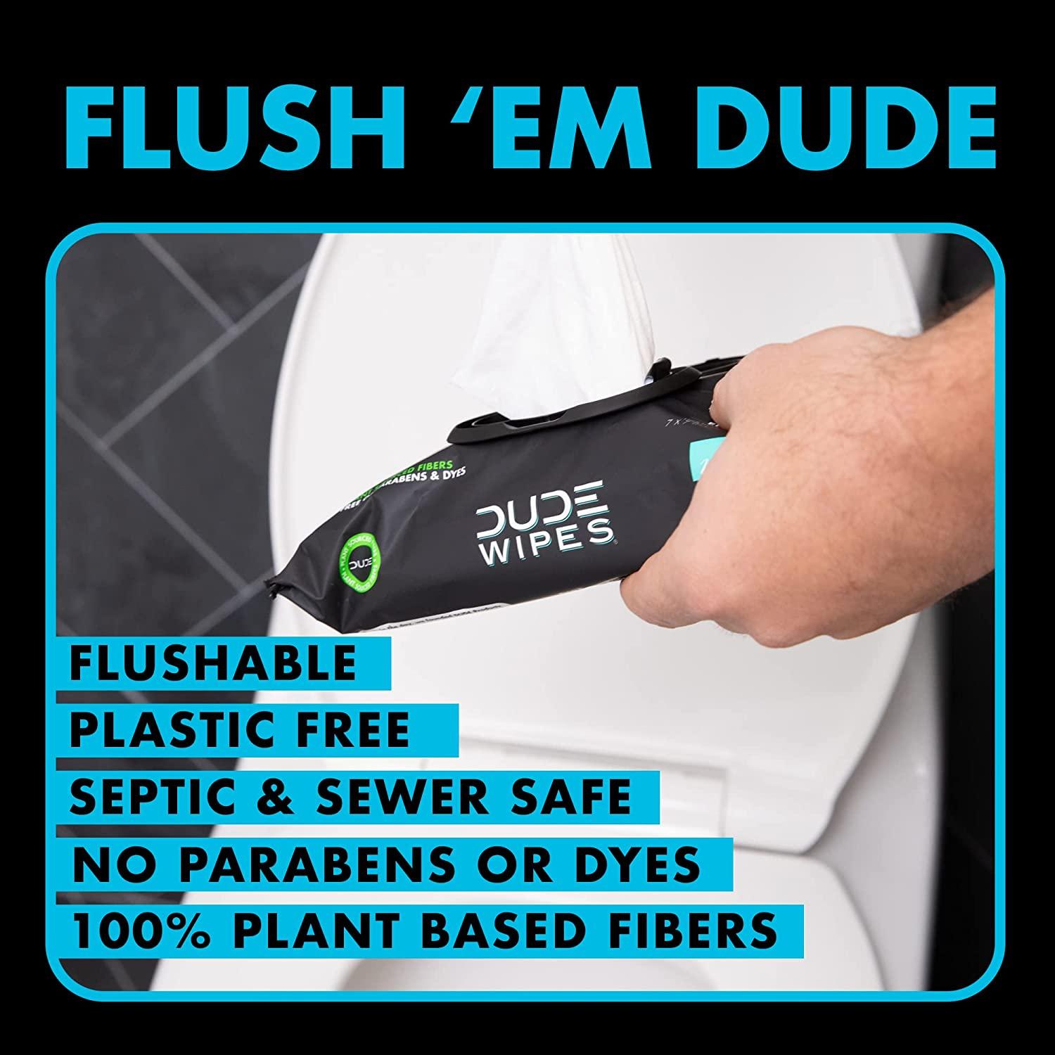  DUDE Wipes - Flushable Wipes - 1 Pack, 48 Wipes - Unscented  Extra-Large Adult Wet Wipes - Vitamin-E & Aloe for at-Home Use - Septic and  Sewer Safe : Health & Household