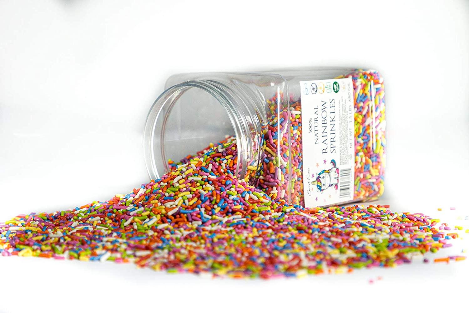 Rainbow Nonpareils Sprinkles, 1.5 lb by Unpretentious Baker, Round Sprinkles,  Gluten Free, Made in America, Clear Resealable Bag 通販 