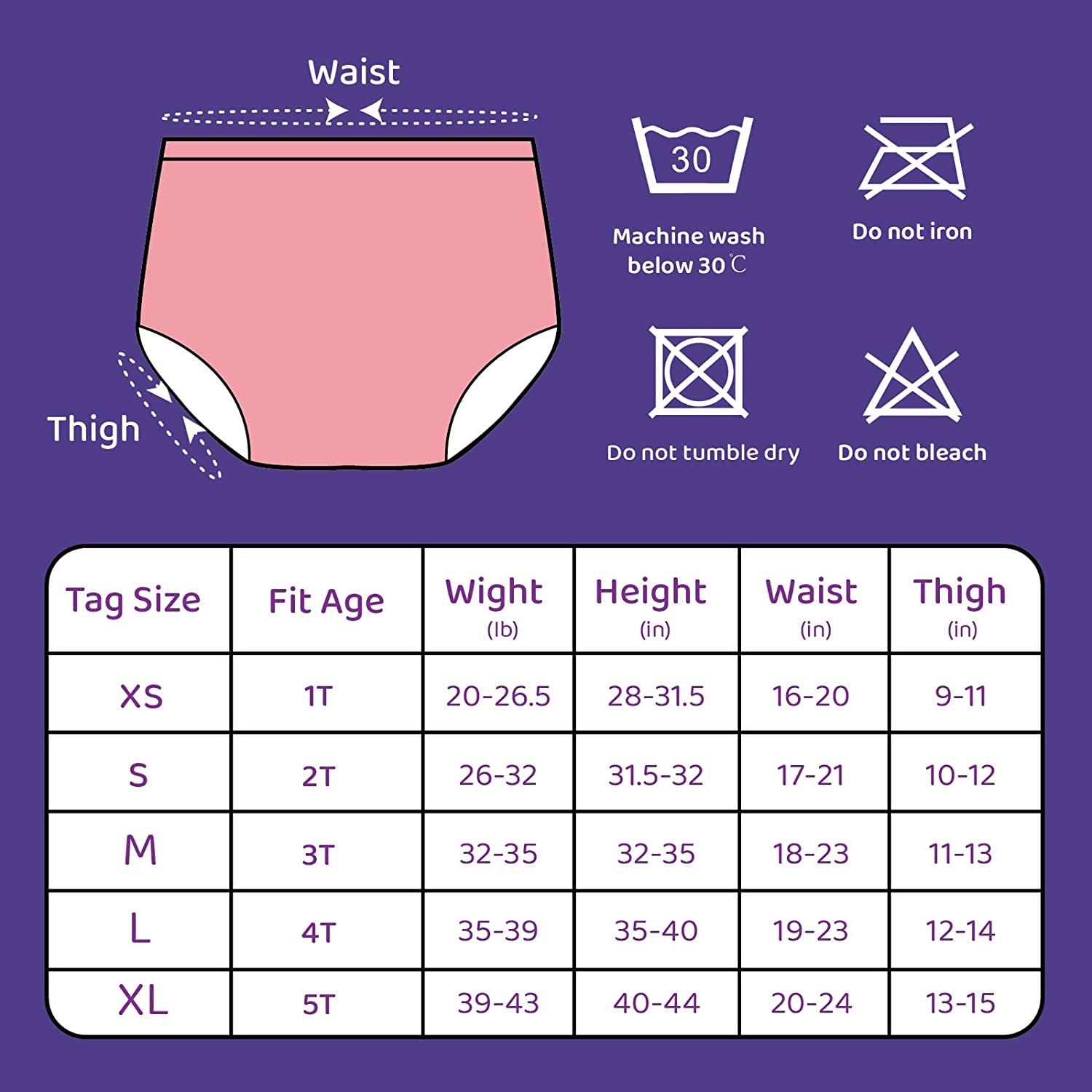AQX Reusable Cloth Diaper Covers - 4-Pack Waterproof Plastic Pants For Potty Training