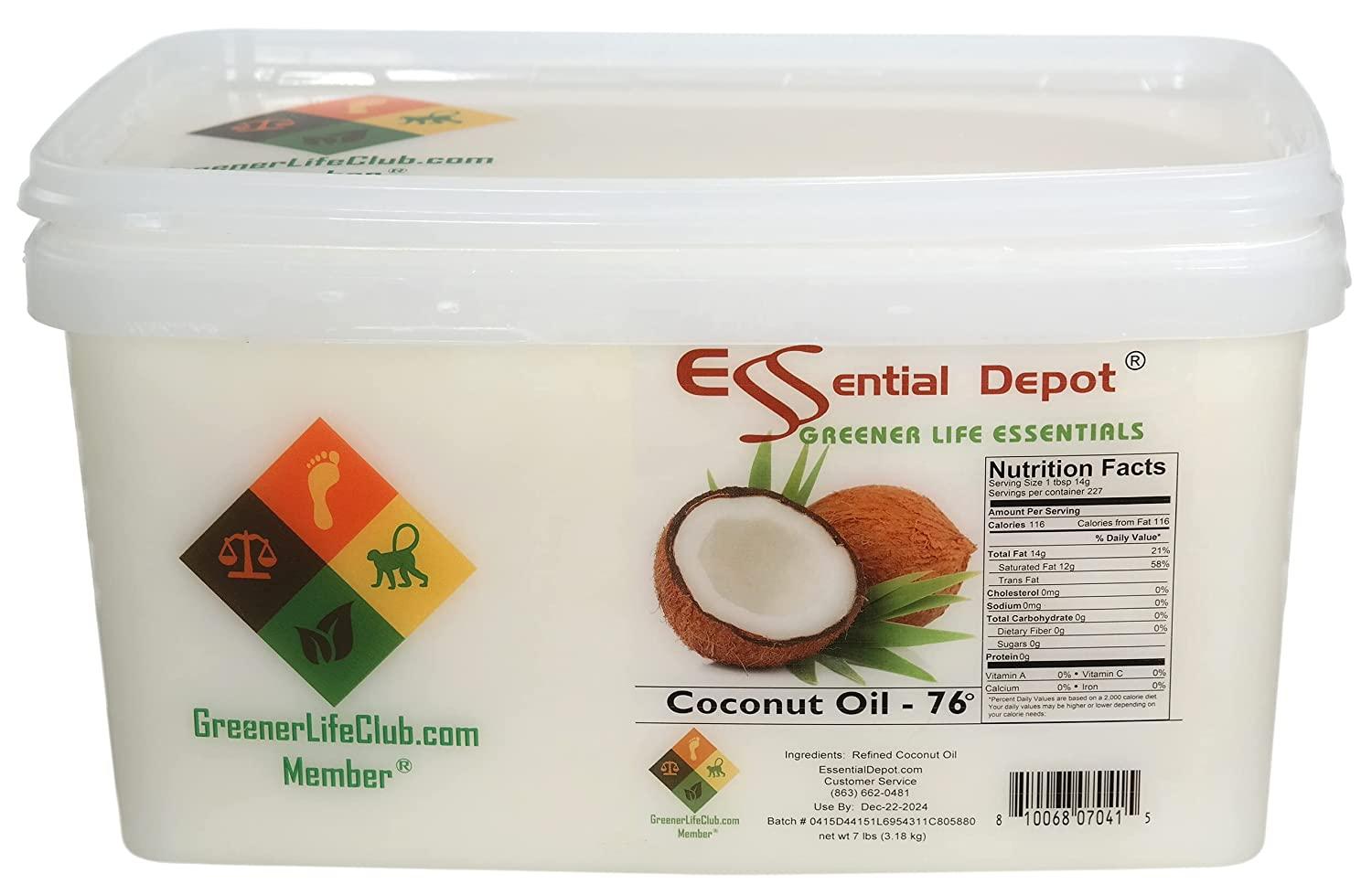 Coconut Oil Food Grade 7 lbs in a PP microwavable container, resealable lid & removable handle