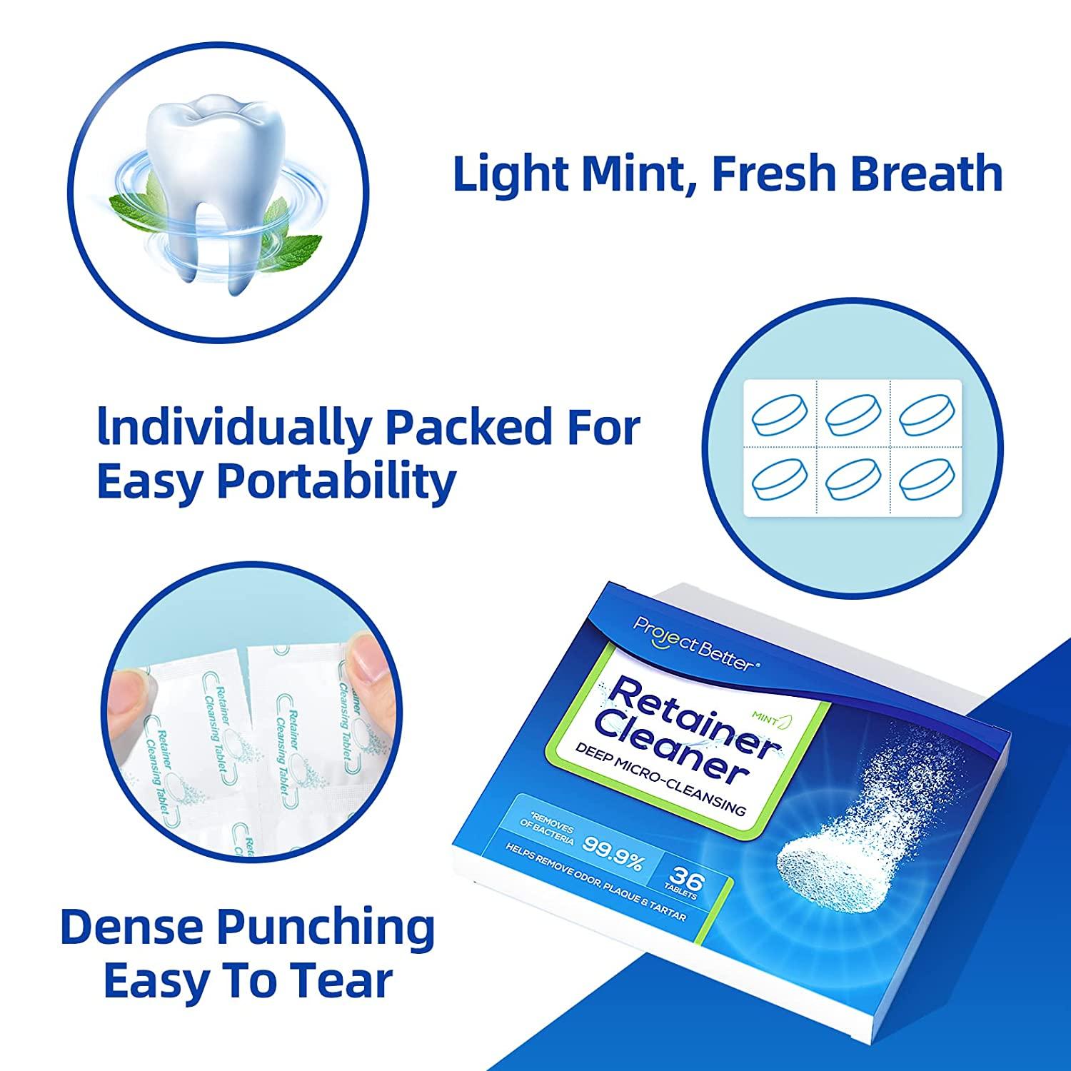 Retainer Cleaner Tablets & Denture Cleaning Tablets for Dental