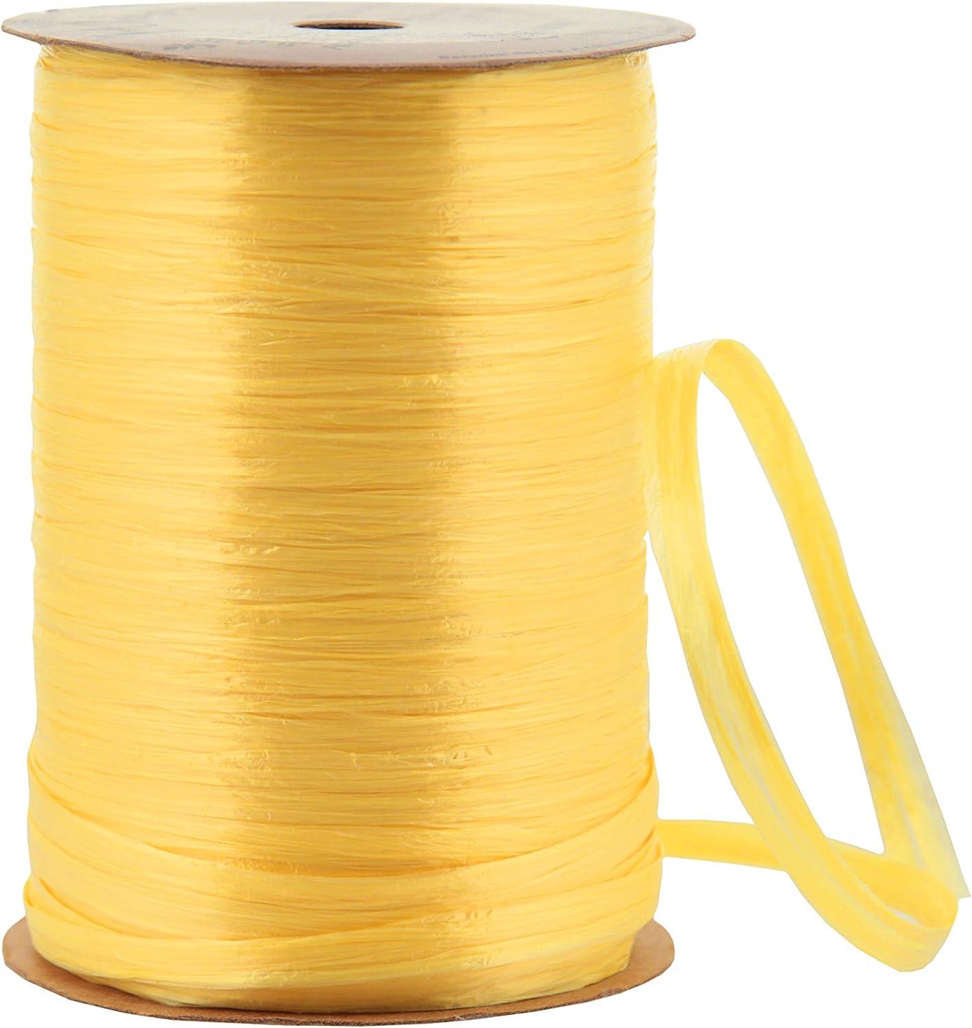 Berwick Offray Daffodil Yellow Pearlized Raffia Ribbon 1/4'' 100