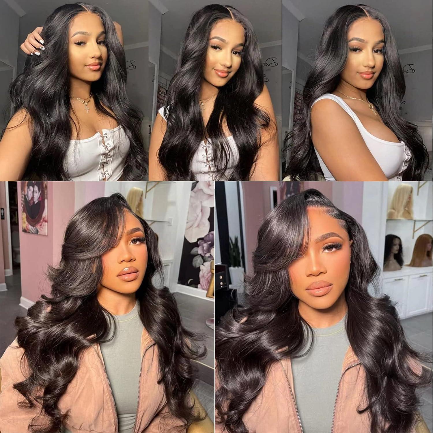 Body Wave 360 Lace Front Wigs Human Hair 360 Transparent Full Lace Human  Hair Wigs Pre Plucked with Baby Hair 180% Density Human Hair Wigs for Black  Women Human Hair Bleached Knots