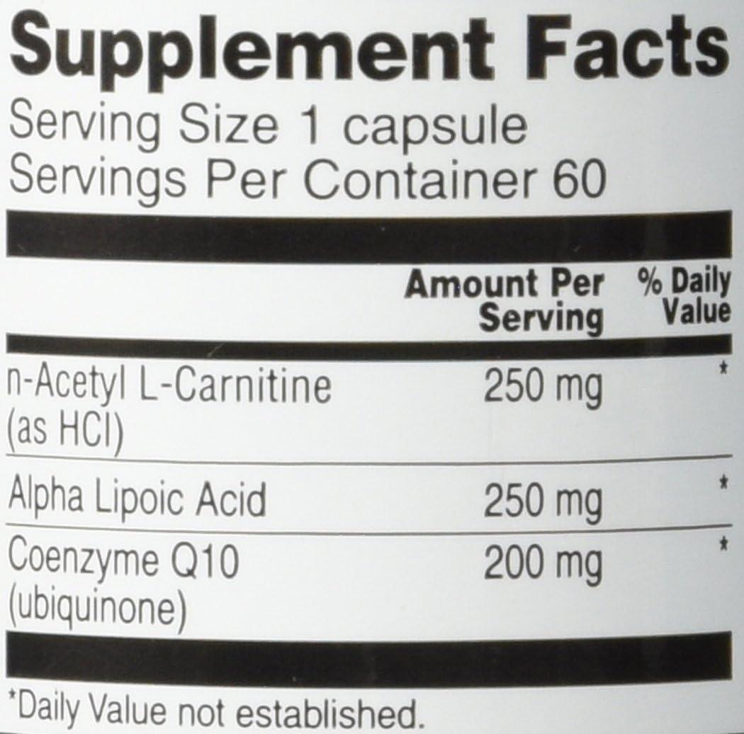 Vitacost CoQ10 + Alpha Lipoic Acid + Acetyl LCarnitine HCl 60 Capsules