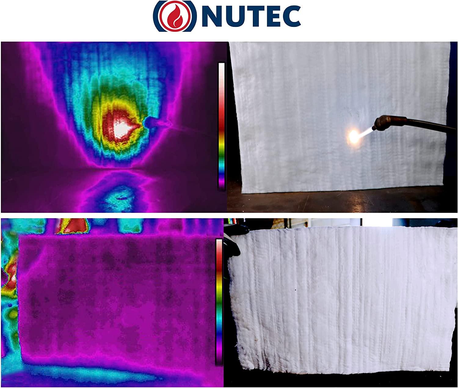 Nutec MaxWool Ceramic Fiber Insulating Blanket, 1/2" x 8" x 10", High Temperature 2400F, Durable