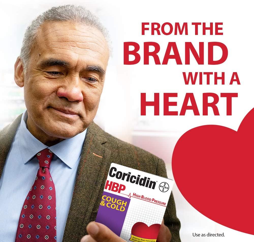Coricidin HBP DecongestantFree Cough and Cold Medicine for