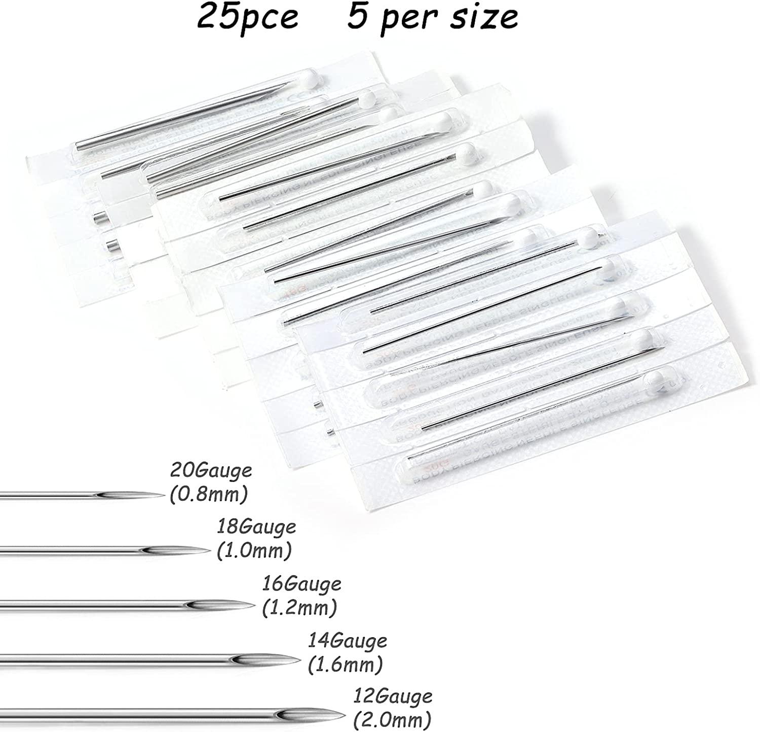 Tvalccoy Piercing Kit Piercing Needles Body Piercing Needles 20g 18g ...