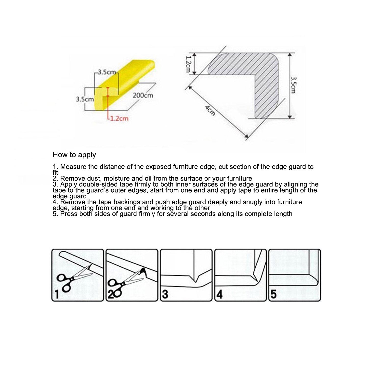 Elf Star Furniture Edge Bumper Guard, 2 Meter (6.5 Feet), Off white 2