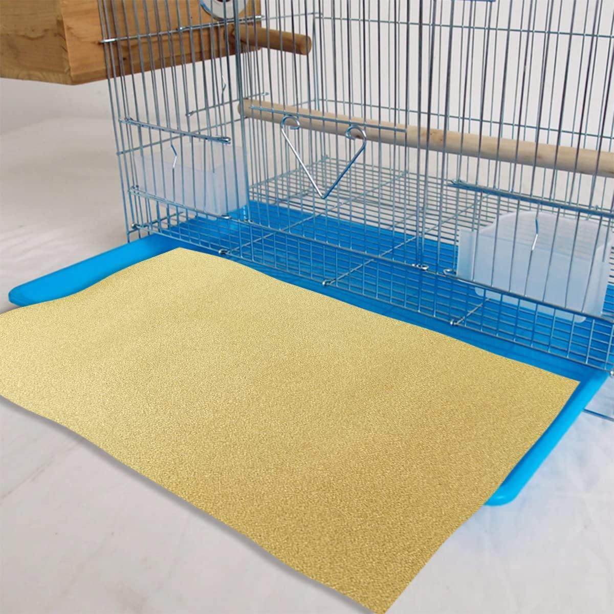 20 Pcs Gravel Liner Paper for Bird Cage, 11 x 17 inch Parrot Cage Liner  Sandpapers Pet Bird Cage Accessories Bird Hard Beak Cleaning Liner Paper,  Safe