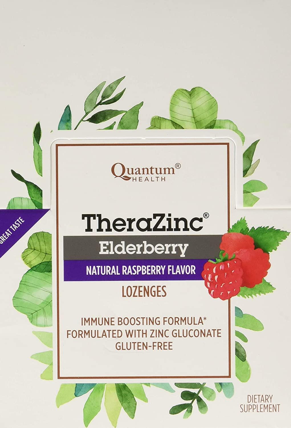 Quantum Zinc Elderberry Raspberry Lozenges 1.2 oz 12 Count Case for