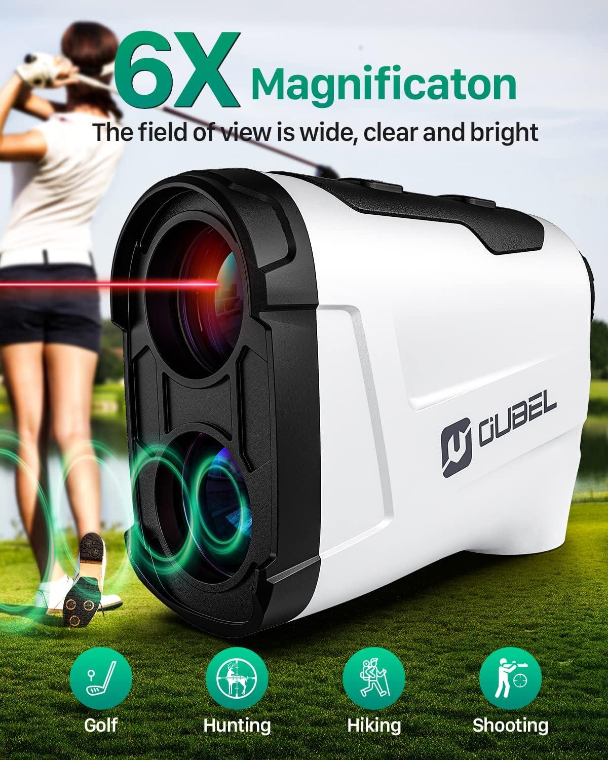 OUBEL Laser Golf Rangefinder(1200/800 Yards), Golf Slope Mode + Flag Pole Locking, Fast Focus