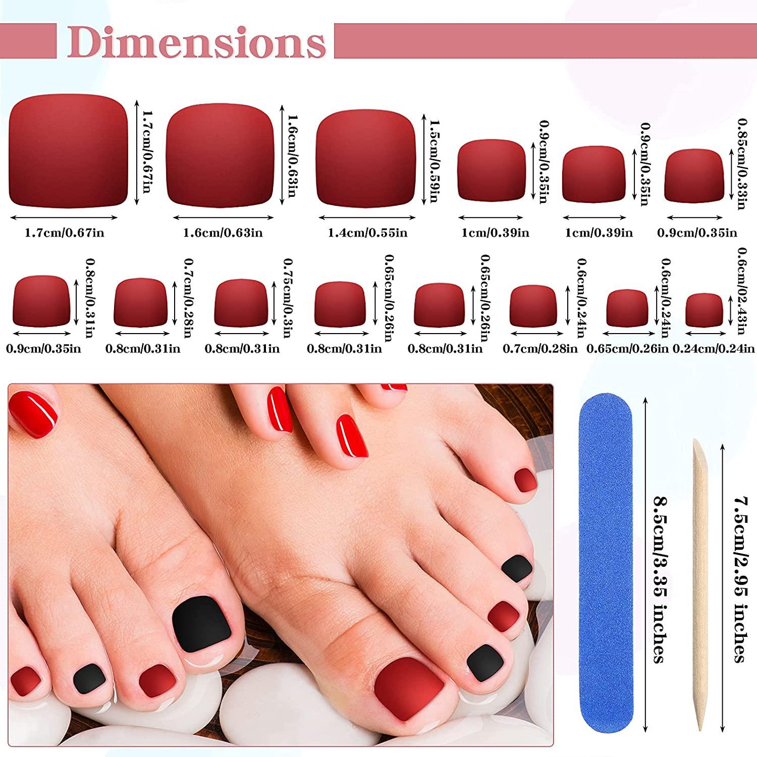 560 Pieces 20 Set False Toenails Artificial Toe Nails Fake Nail Toe