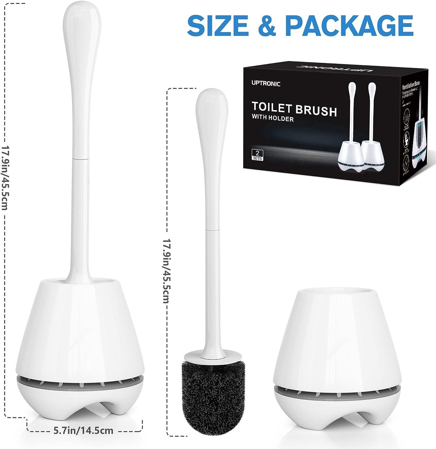 uptronic Toilet Brush and Holder 2 Pack, Toilet Brush with
