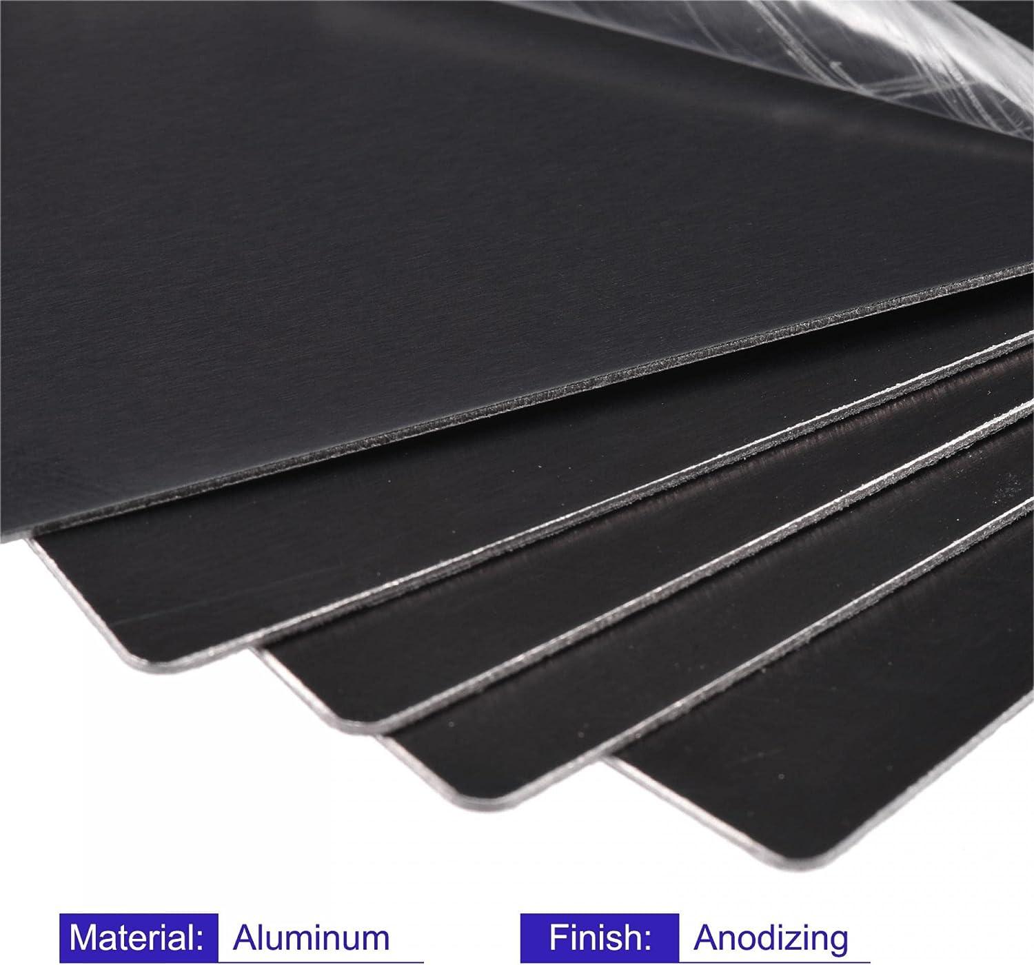 uxcell Blank Metal Card 85mm x 50mm x 1mm Anodized Aluminum Plate Black 5  Pcs 85mm x 50mm x 1mm Black