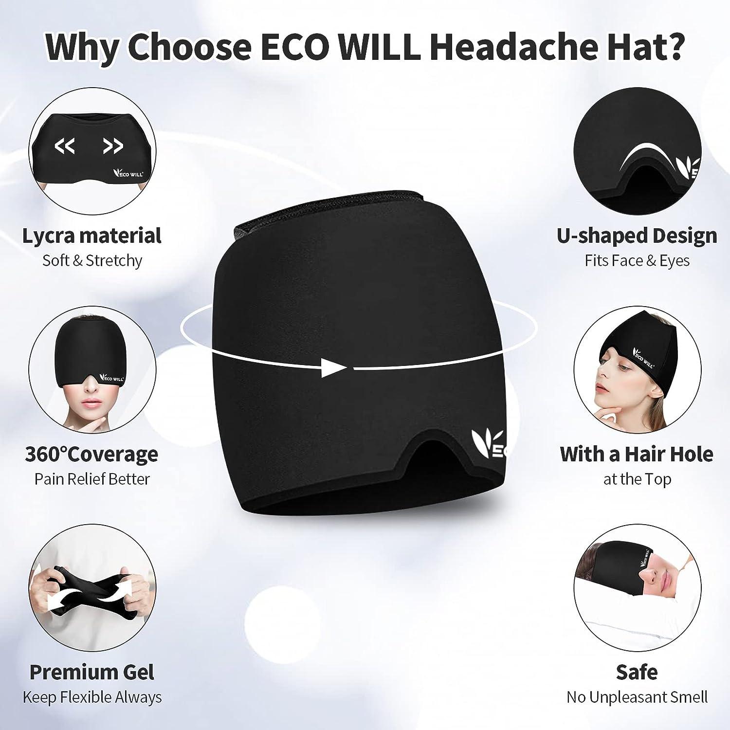 Headache Cap - 360 Fitting Double Gel Ice Cap for Migraine Relief - Hot ...