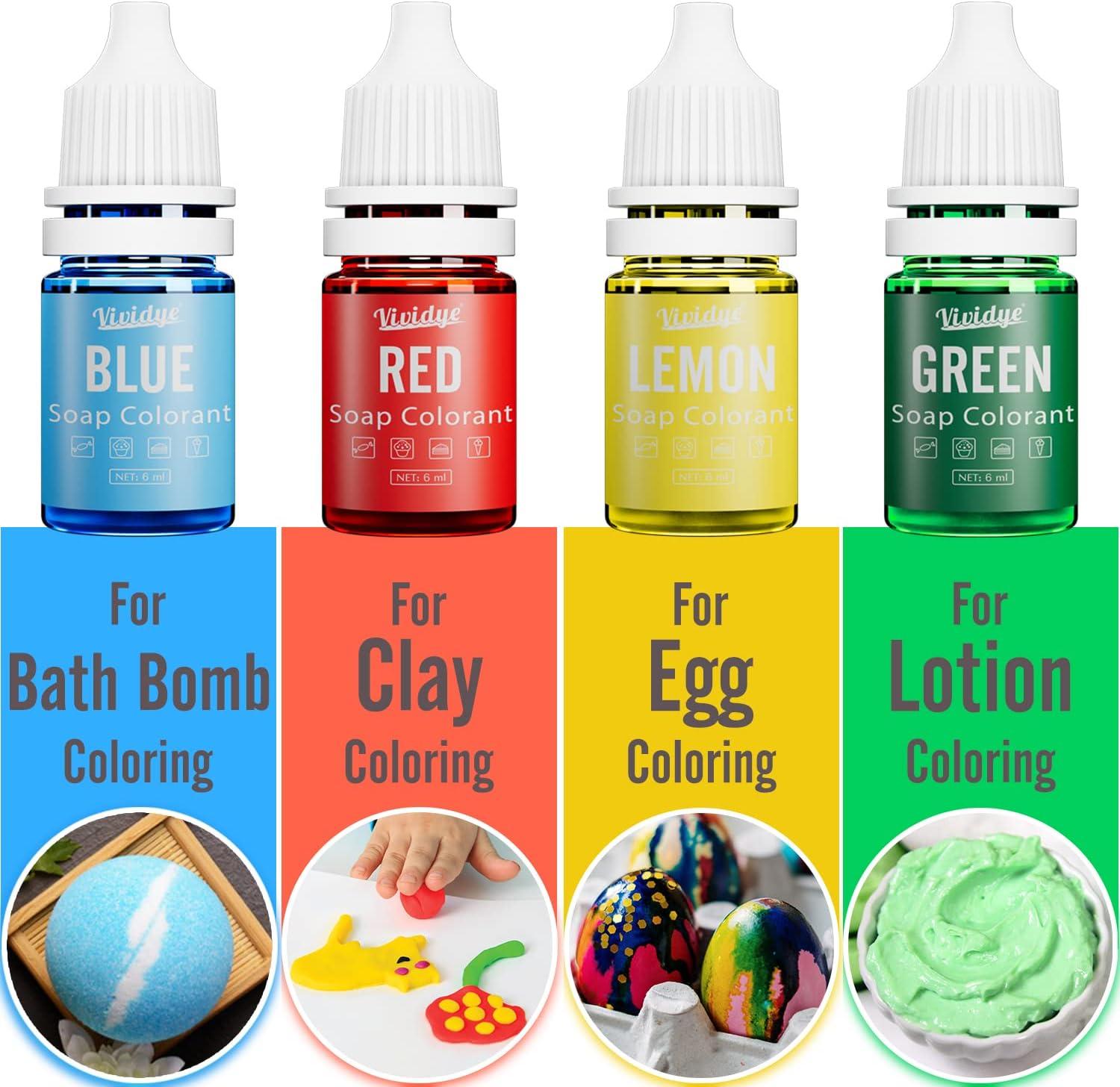16 Colors Soap Making Dye,Liquid Bath Bombs Colorant Set,Handmade Soaps dye,Crafts,Slime,Soap Making Supplies