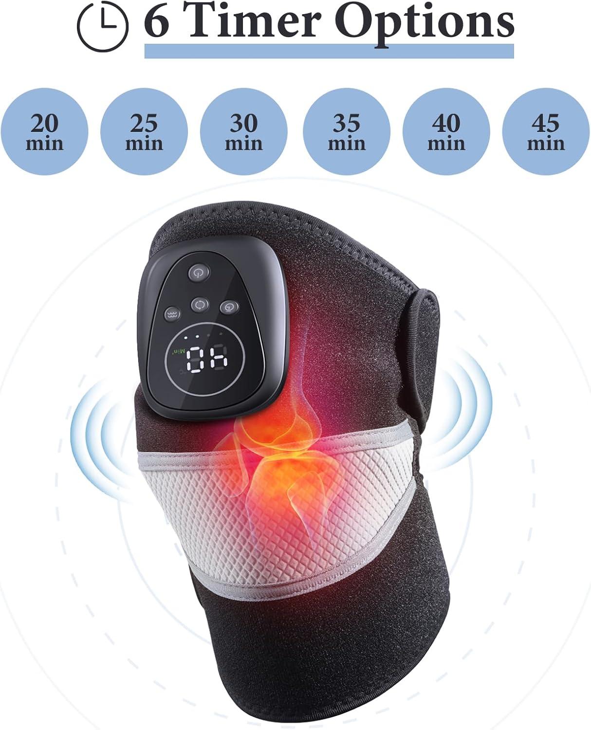 Heated Knee Massager 3-In-1 Shoulder Heating Pads Elbow Brace Knee Pain Relief - View #13