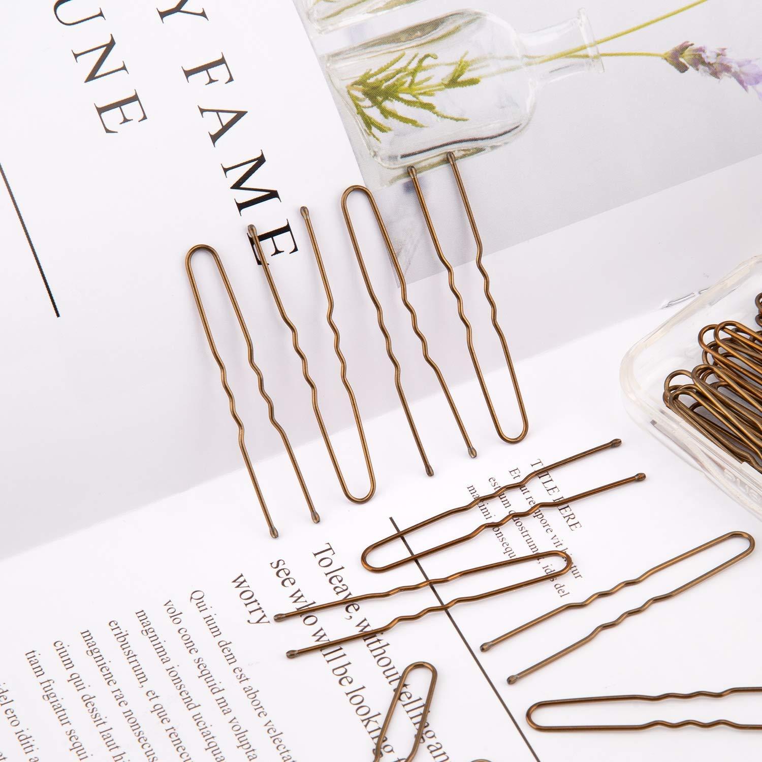 U Shaped Gold Hair Pins For Buns, 100 PCS 2.8" Blonde Hair Pins For Women Hair Styling With Thick Hair