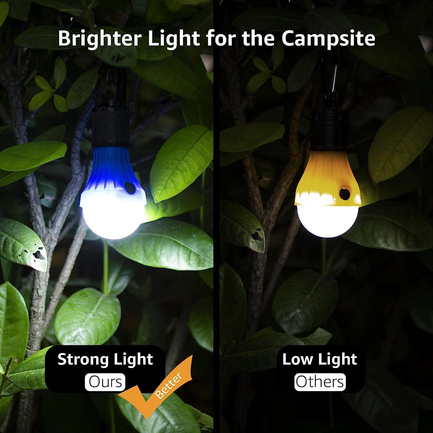 LED Tent Lights Lamp Portable Camping Light Bulbs Lantern Battery Powered  for Hurricane Emergency Backpacking Hiking Outdoor and Indoor, Outage