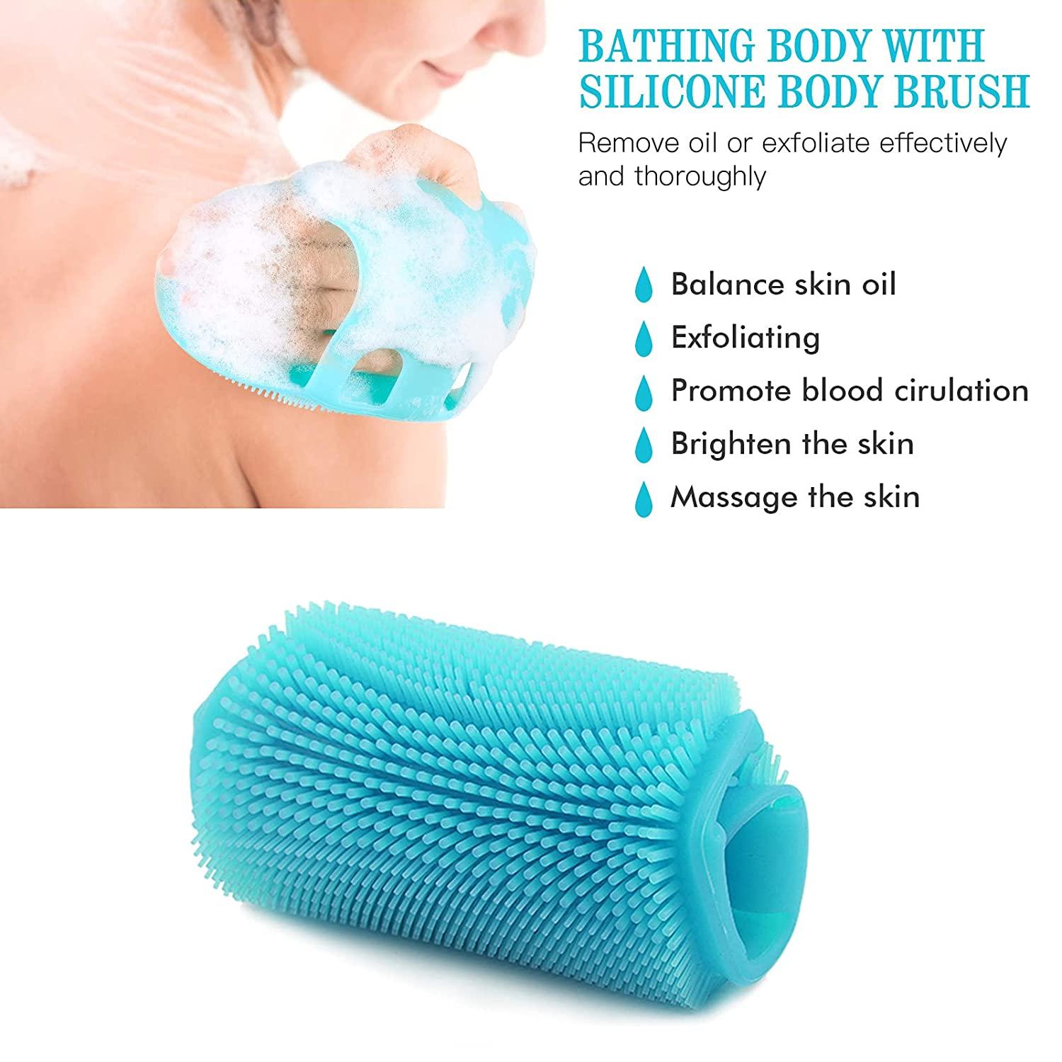 INNERNEED Soft Silicone Body Cleansing Brush Shower Scrubber, Gentle  Exfoliating and Massage for all Kinds of Skin (Dark Green)