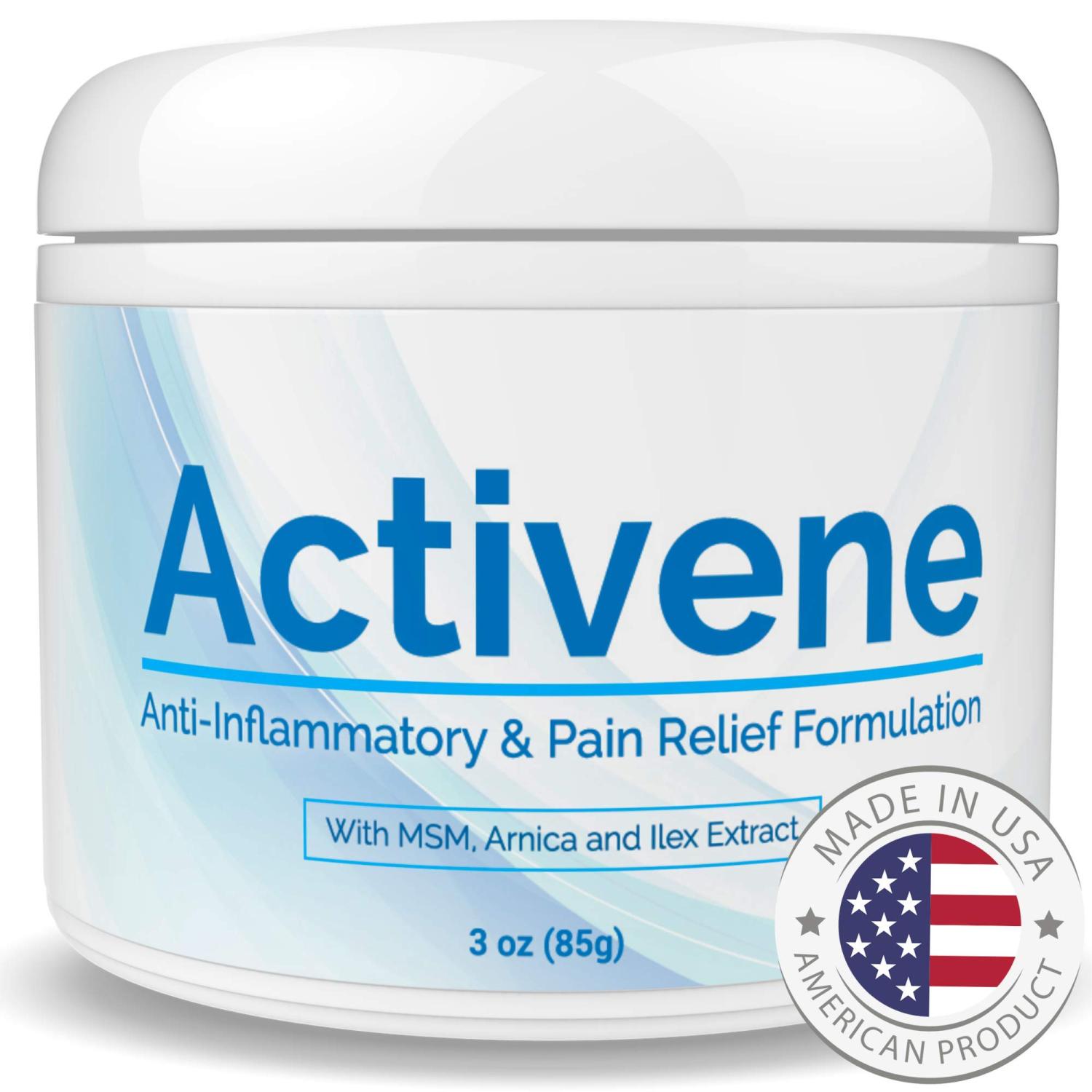 Activene Pain Relief Cream Anti Inflammatory formulation with
