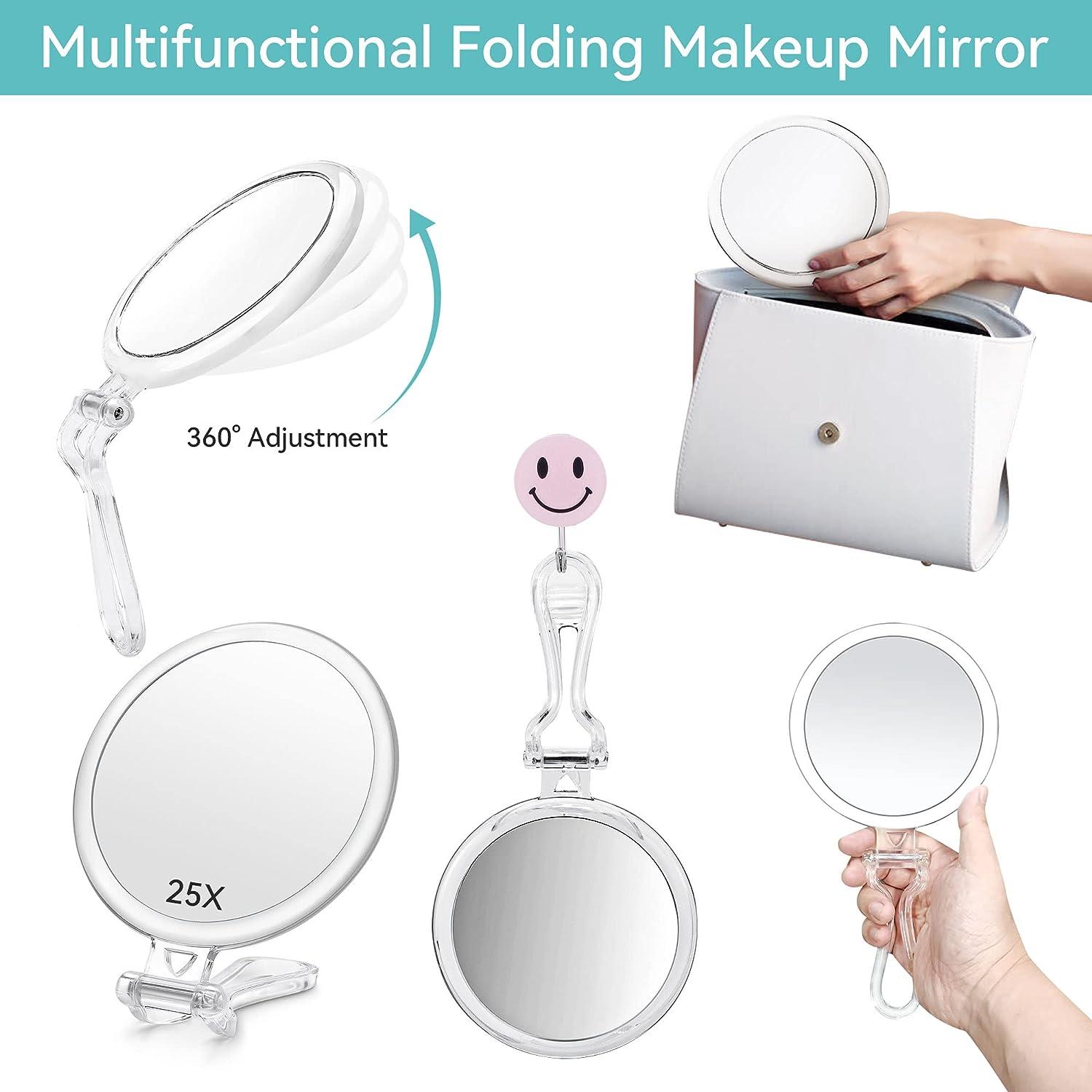 25X Magnifying Mirror Set 25X 1X Double Sided Hand Held Magnified