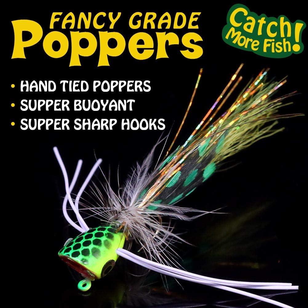 PopperFliesforFlyFishingTopwaterPanfishBluegillBassPoppers