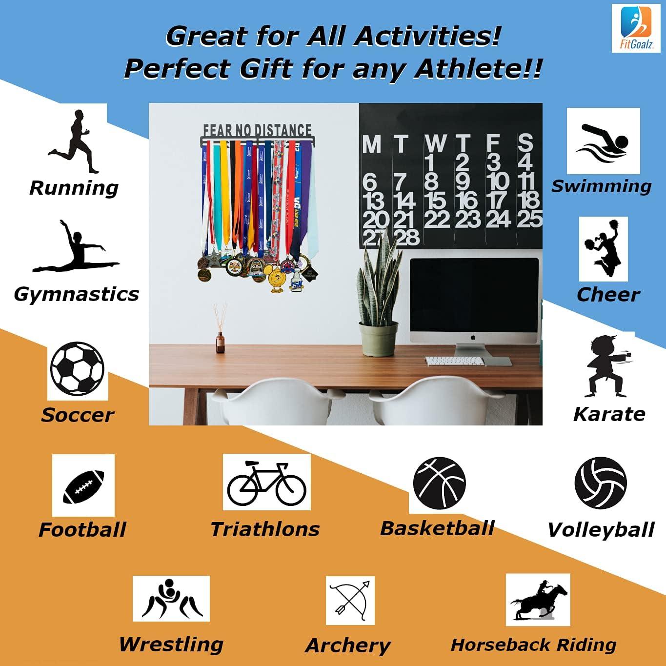 FitGoalz Custom Race Medal Display Rack - Medal Holder for Marathon ...