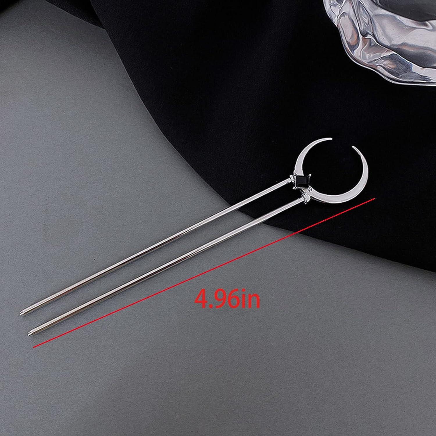 Moon Plate Hair Fork（silver） Waning Crescent Moon Hair Fork in Silver