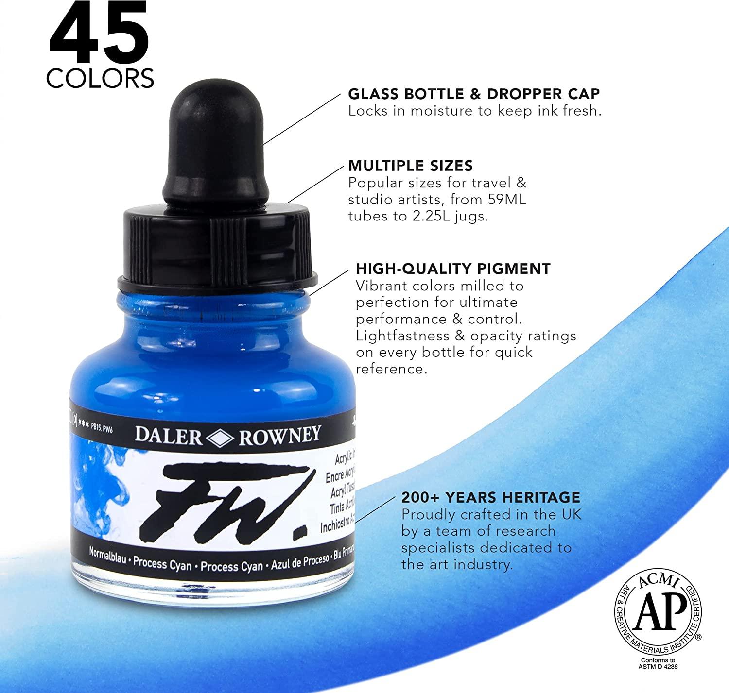 Daler-Rowney FW Acrylic Artists Ink - Premium White Drawing Ink 29.5ml