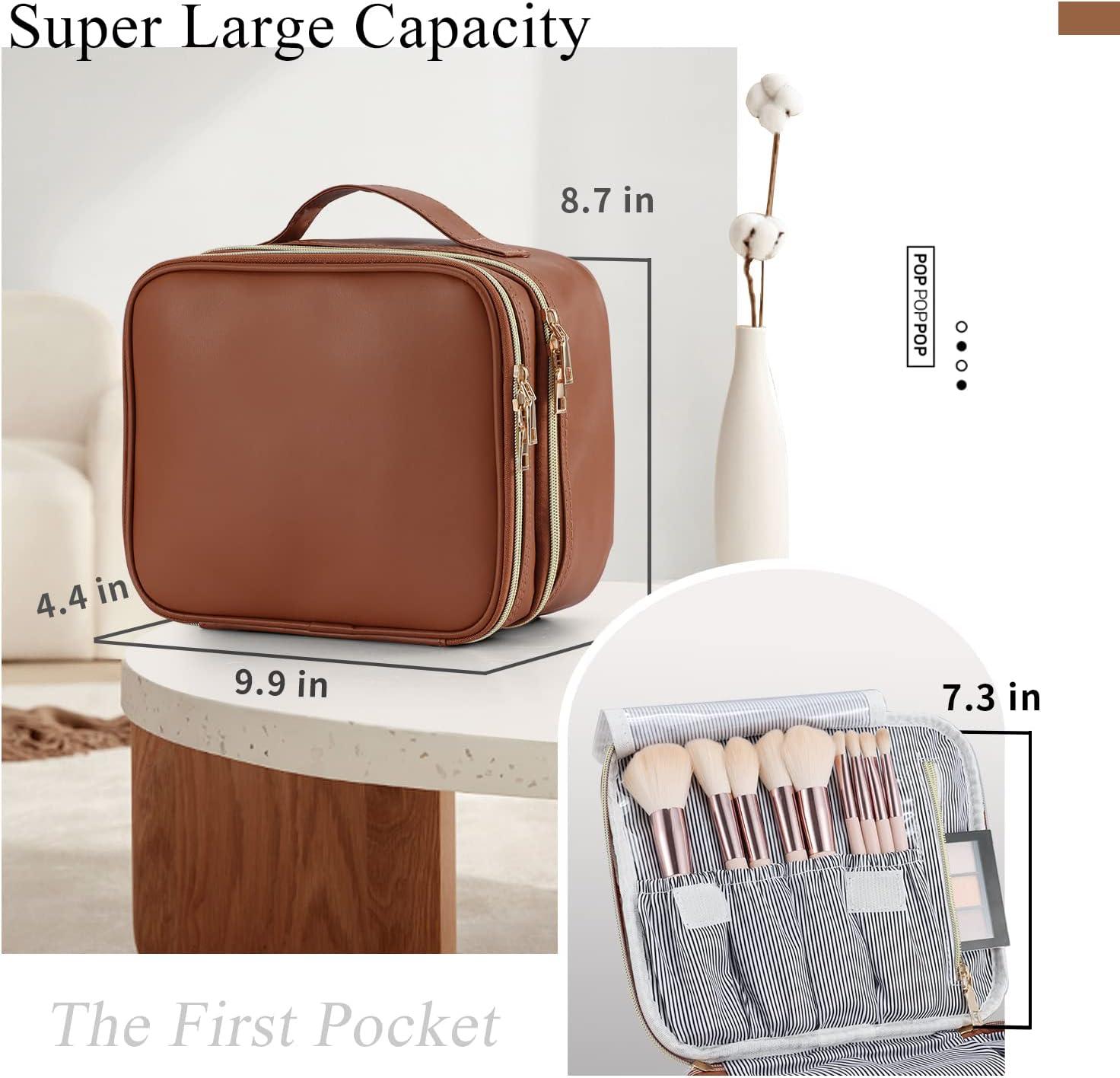 Portable Makeup Bag, Vegan Leather Large Retro India